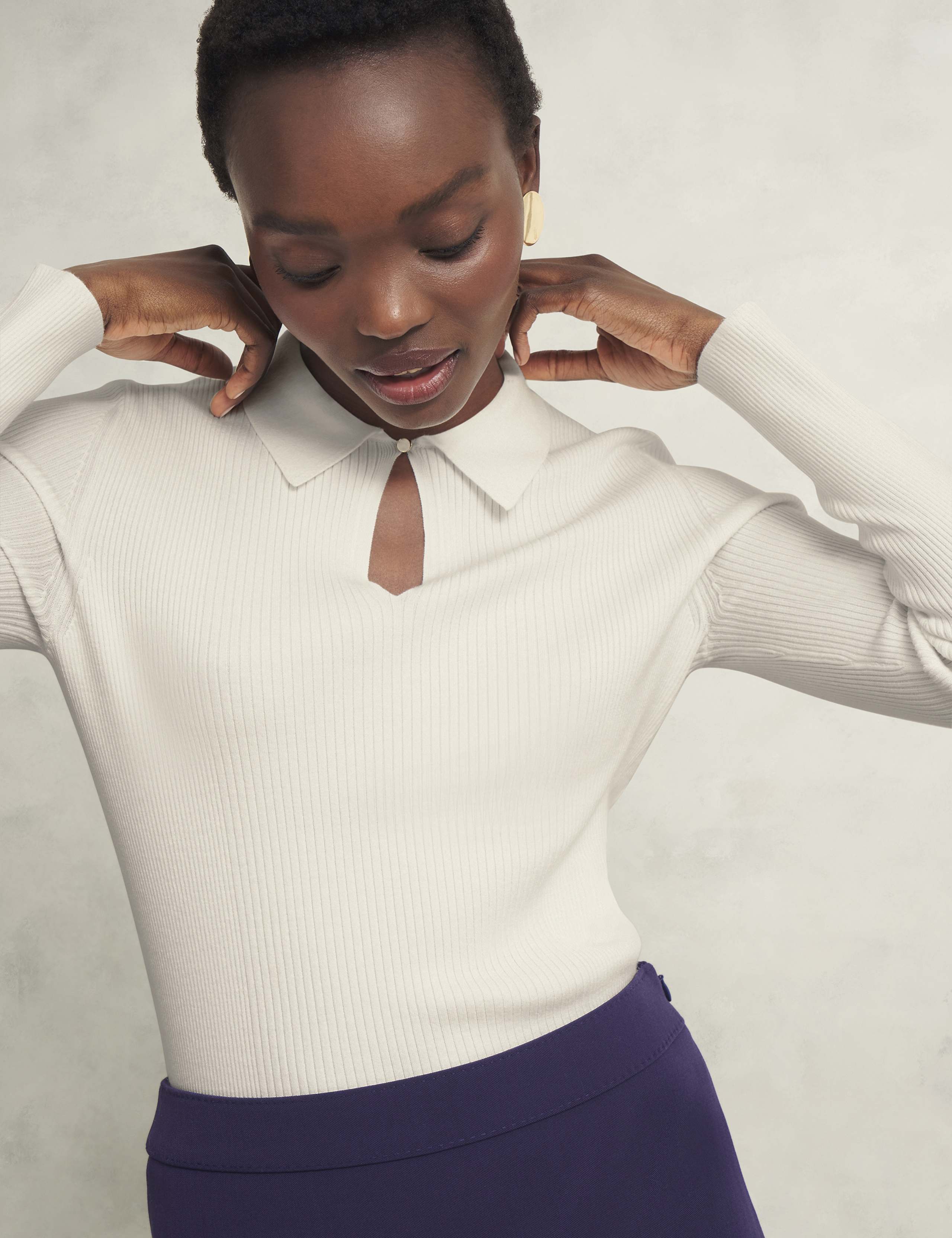 Knitted Collared Textured Shirt