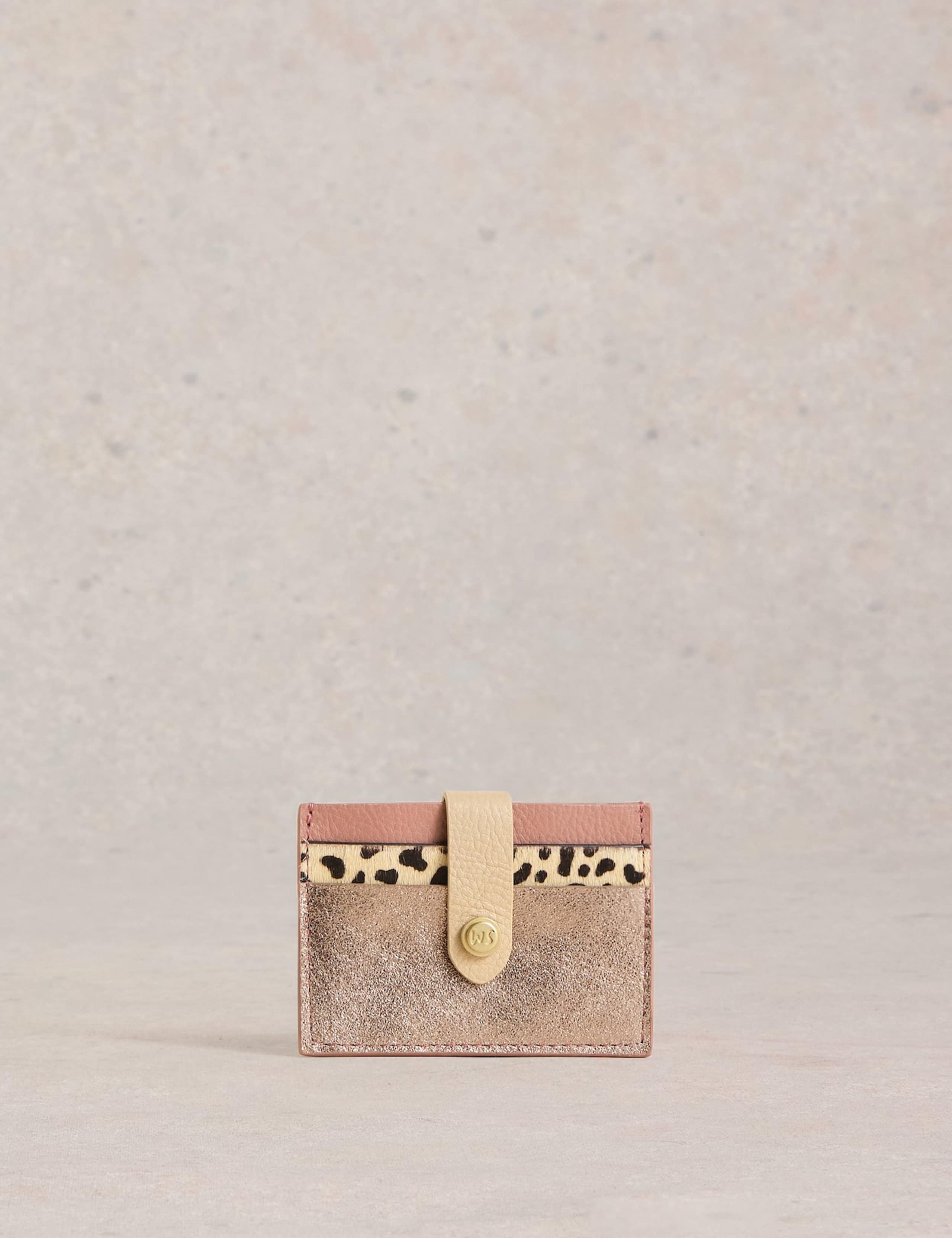 Leather Leopard Print Card Holder