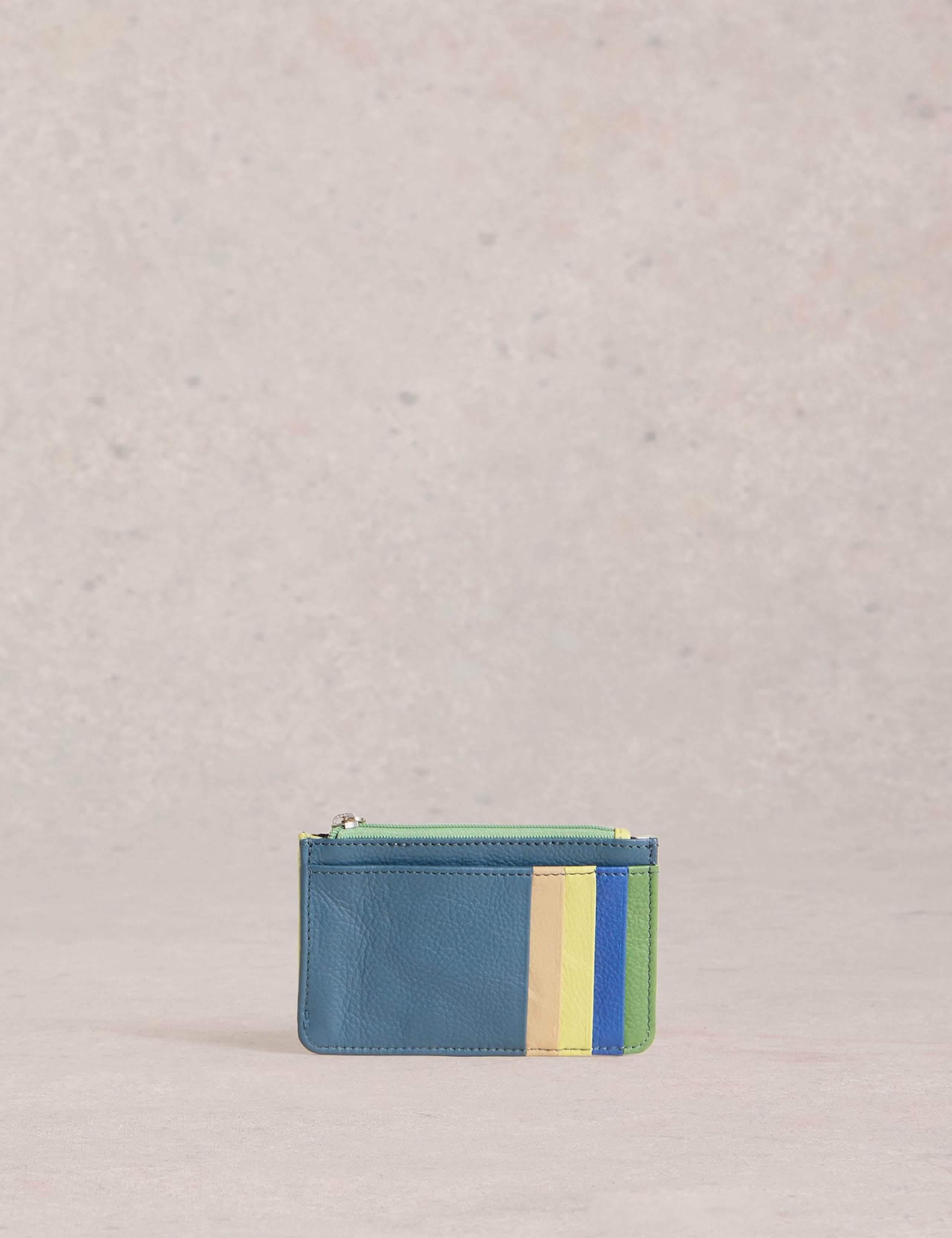 Leather Colour Block Cardholder Purse