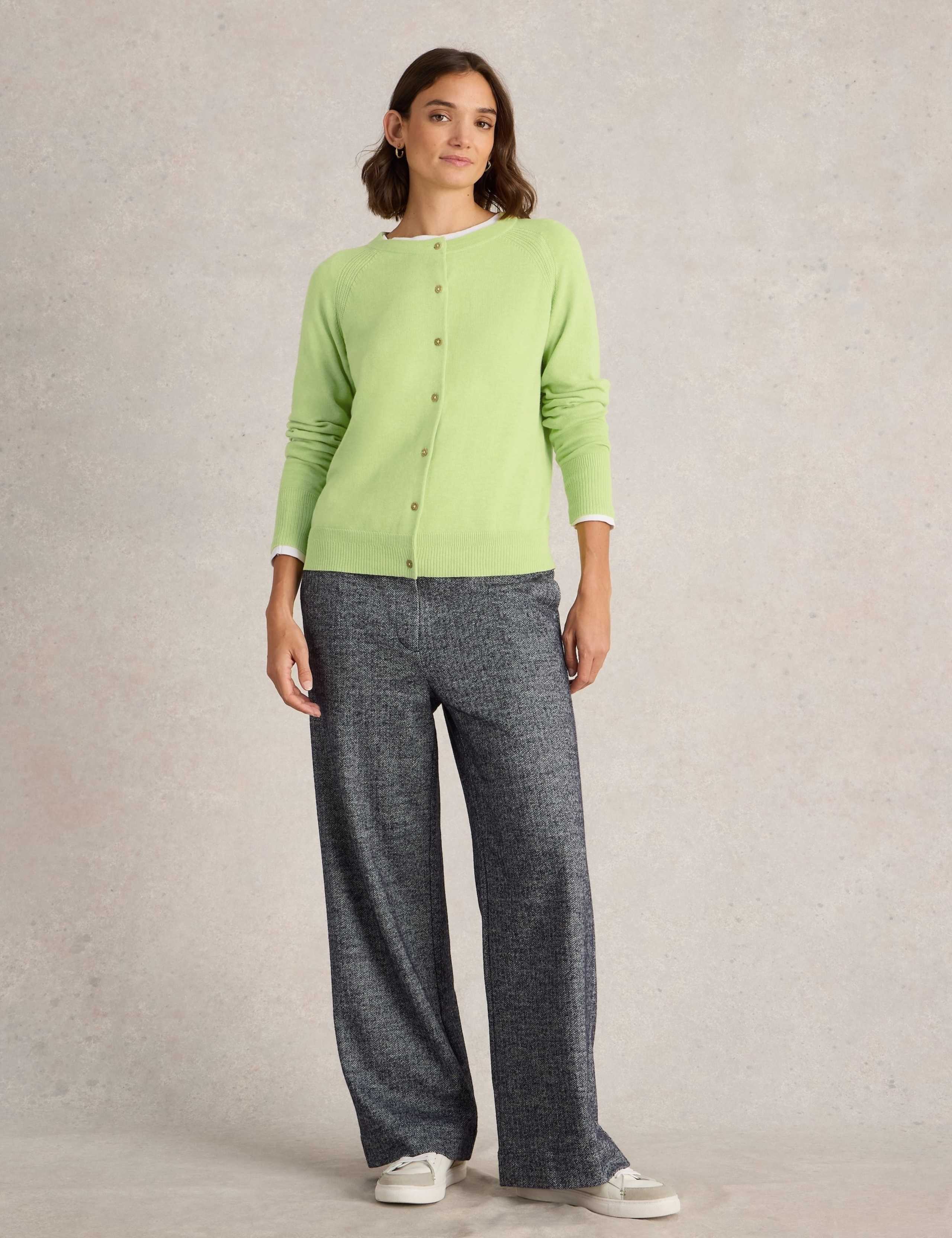 Pure Cotton Crew Neck Cardigan