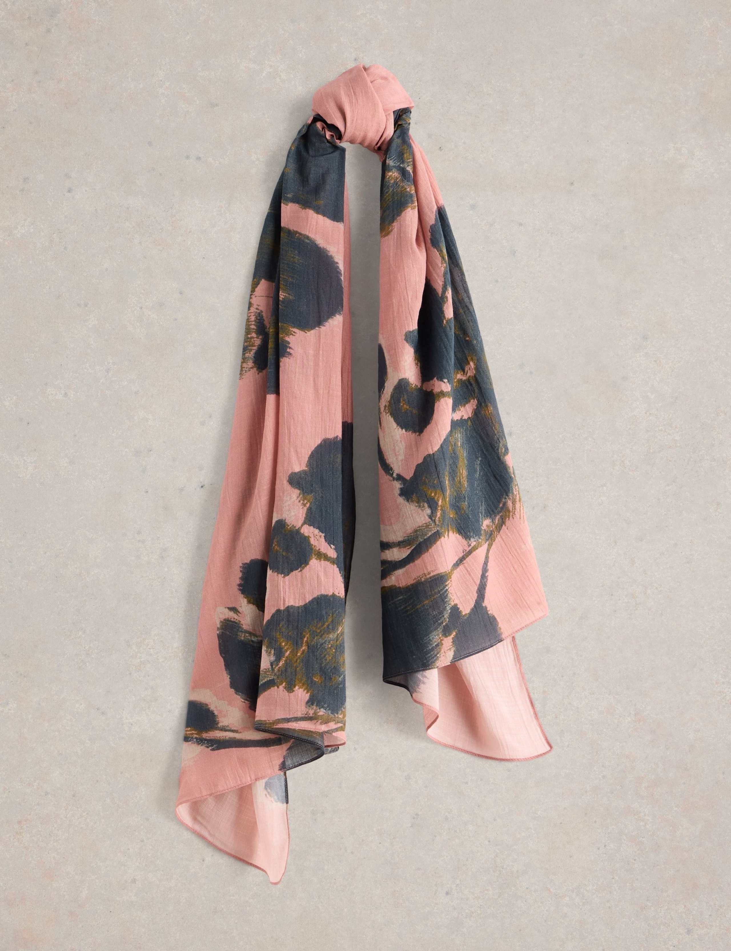 Cotton Blend Floral Scarf