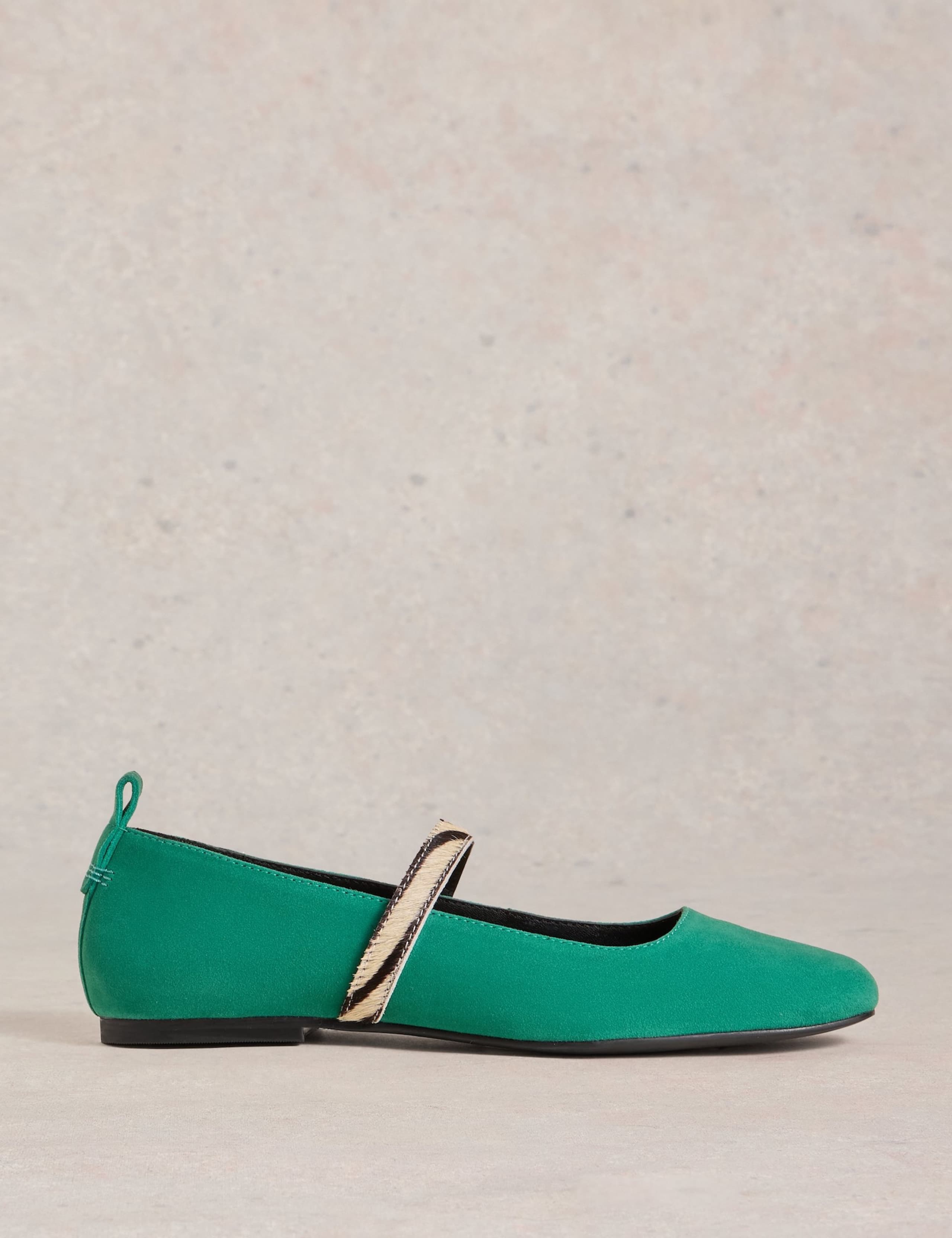 Leather Square Toe Ballerina Slippers