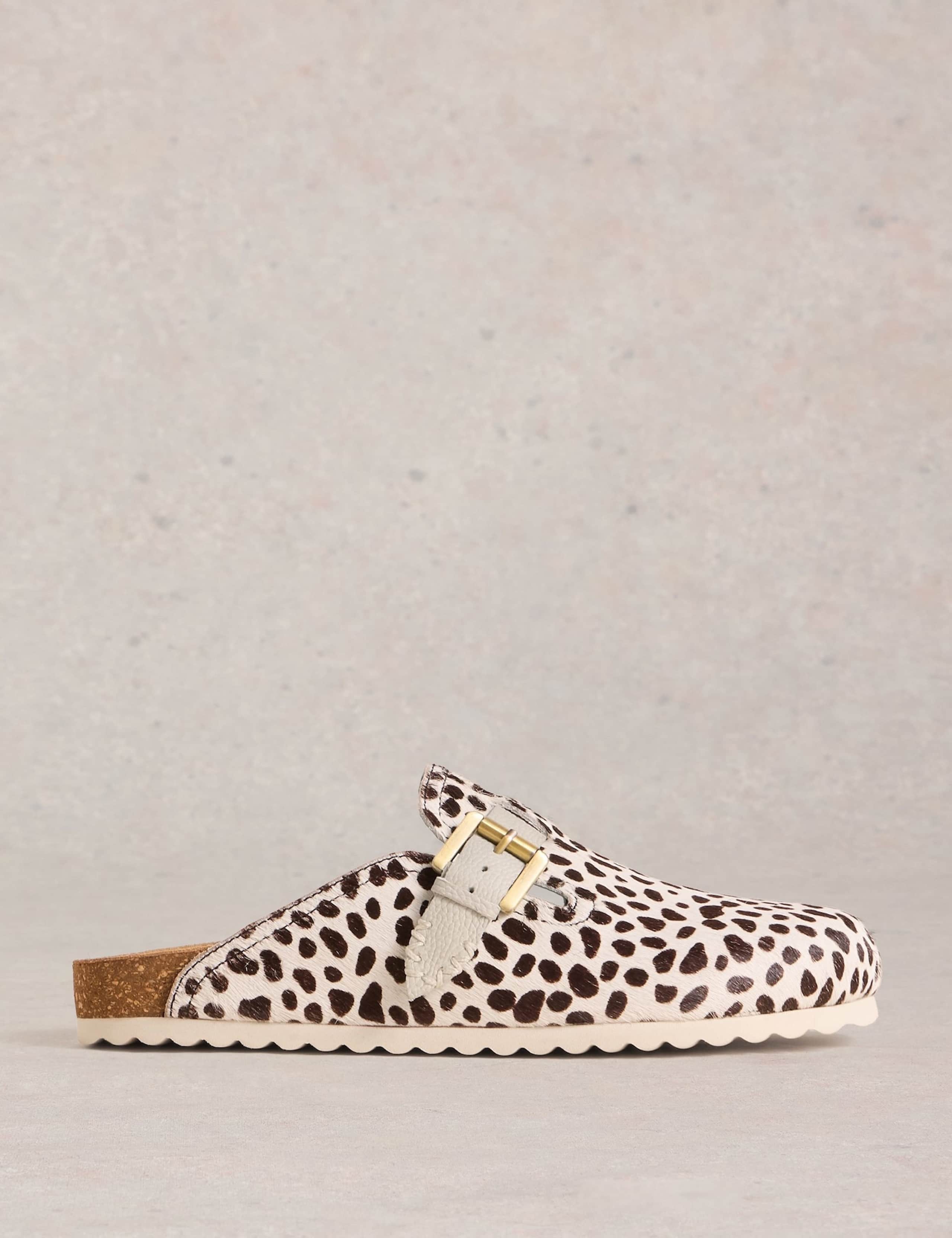Suede Animal Print Mules