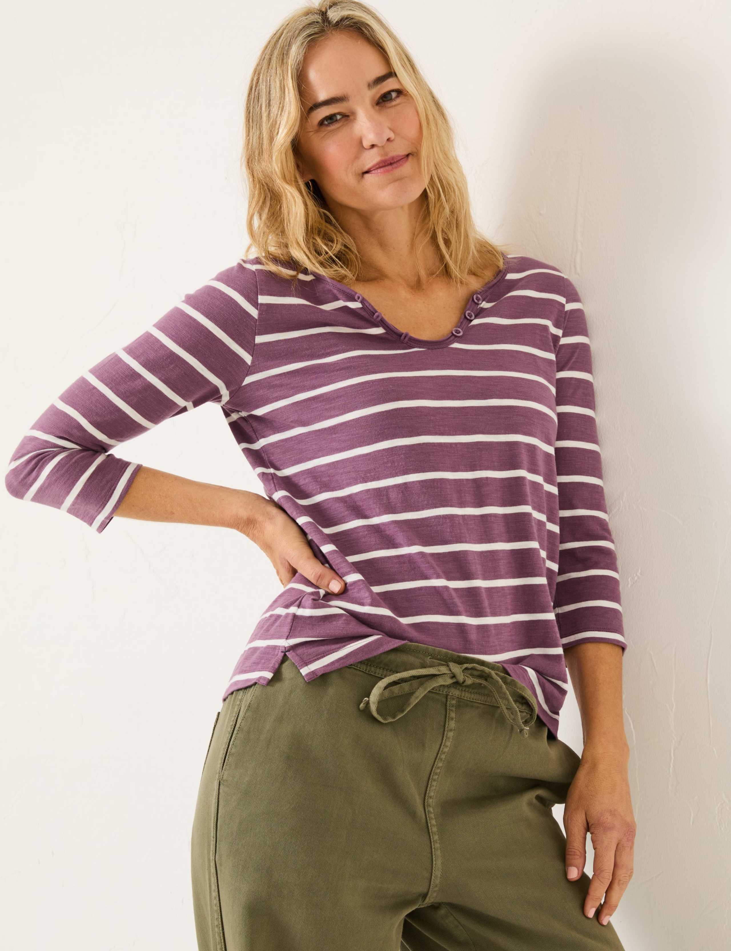 Pure Cotton Striped T-Shirt