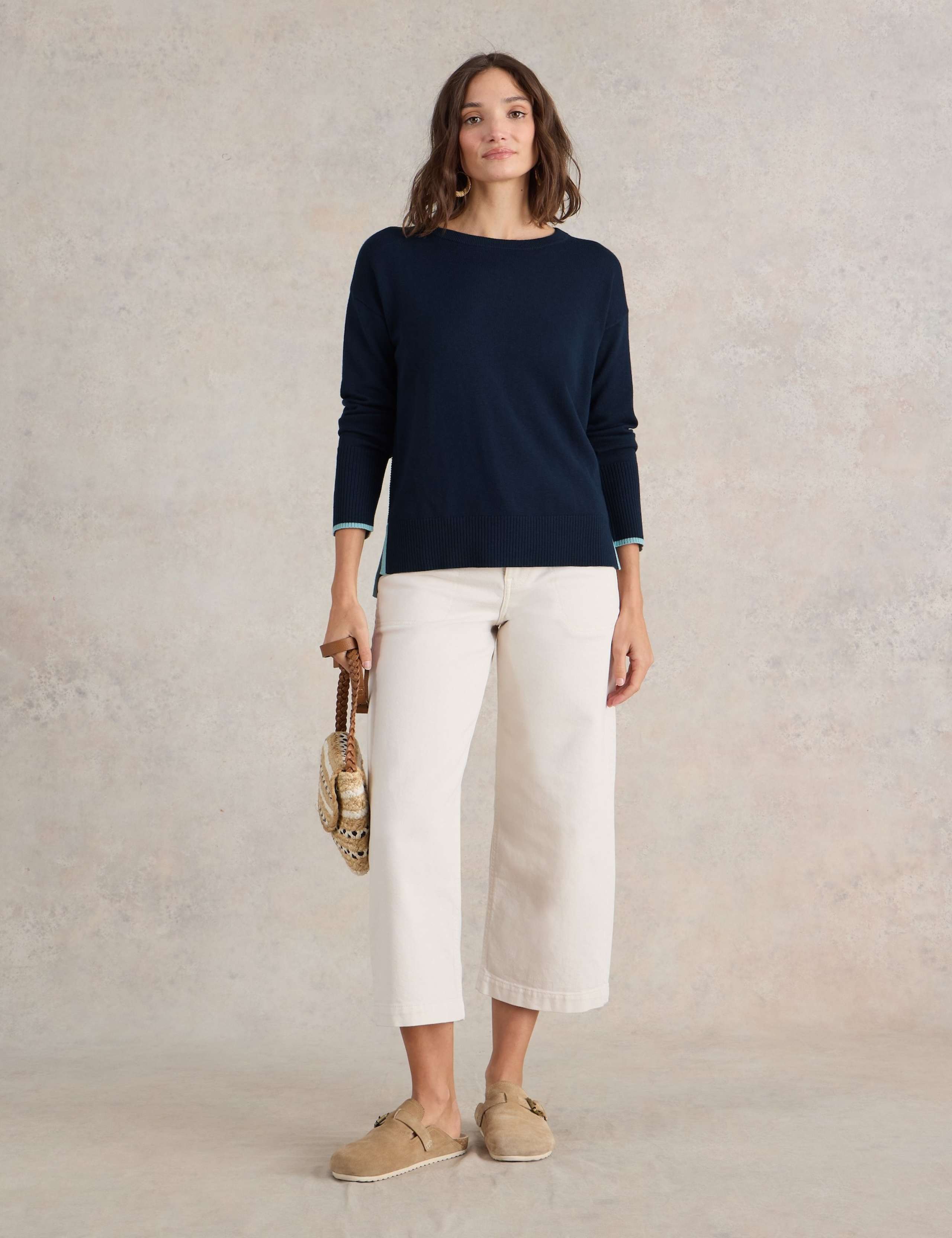 Cotton Rich Crew Neck Jumper