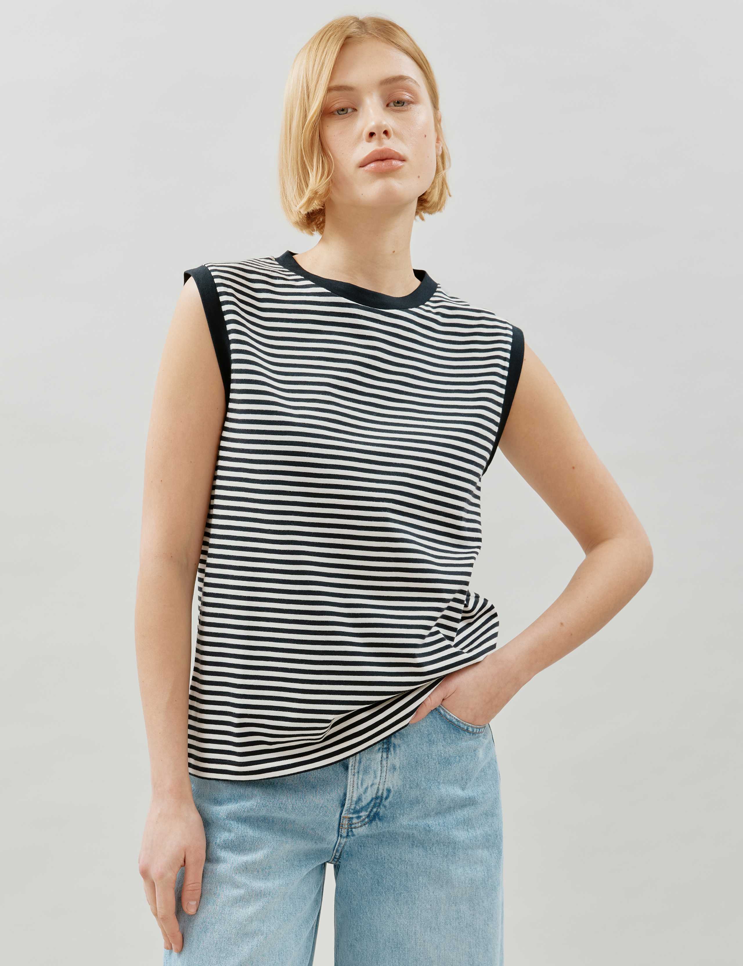 Pure Cotton Striped Vest