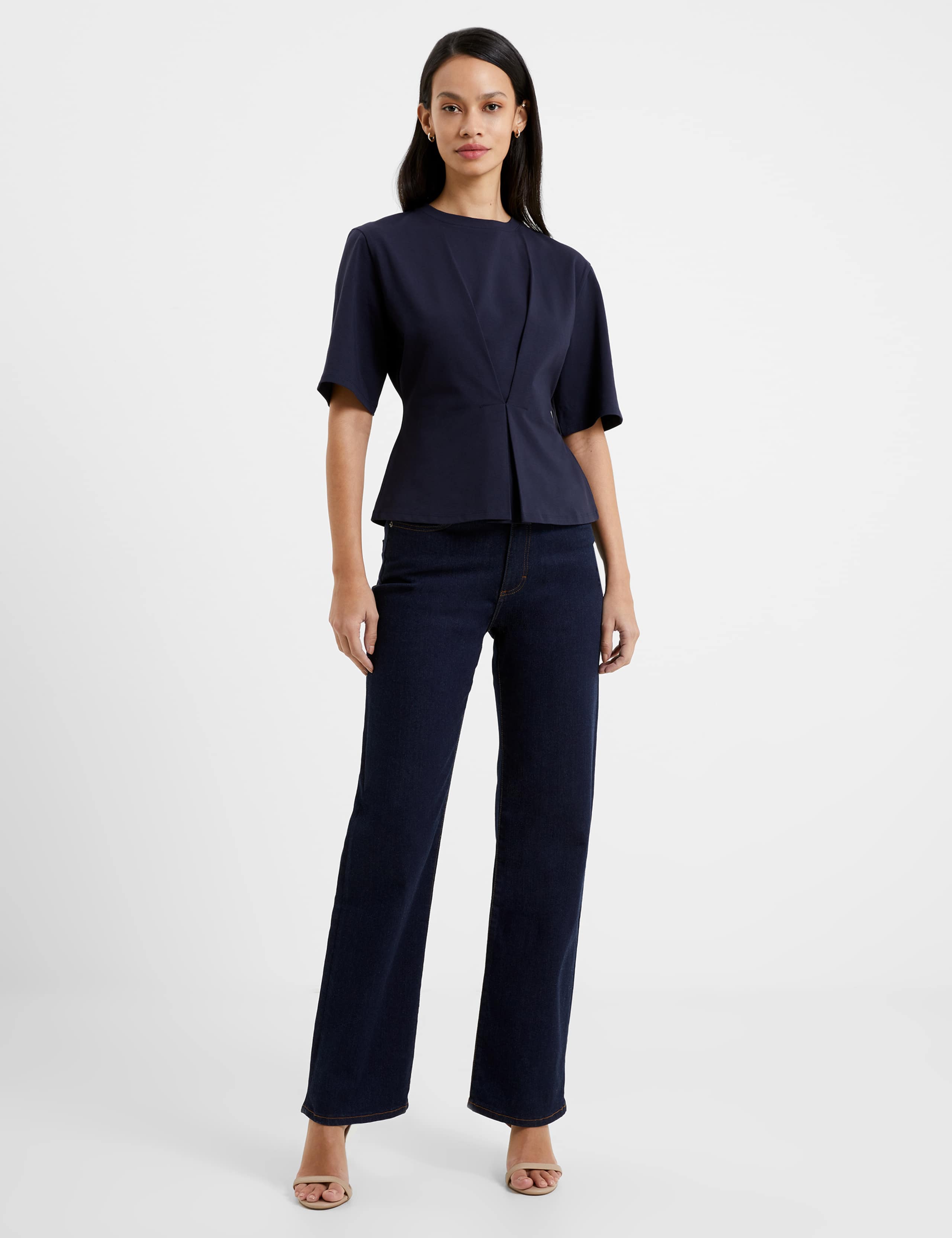 Cotton Rich Fitted Peplum Top