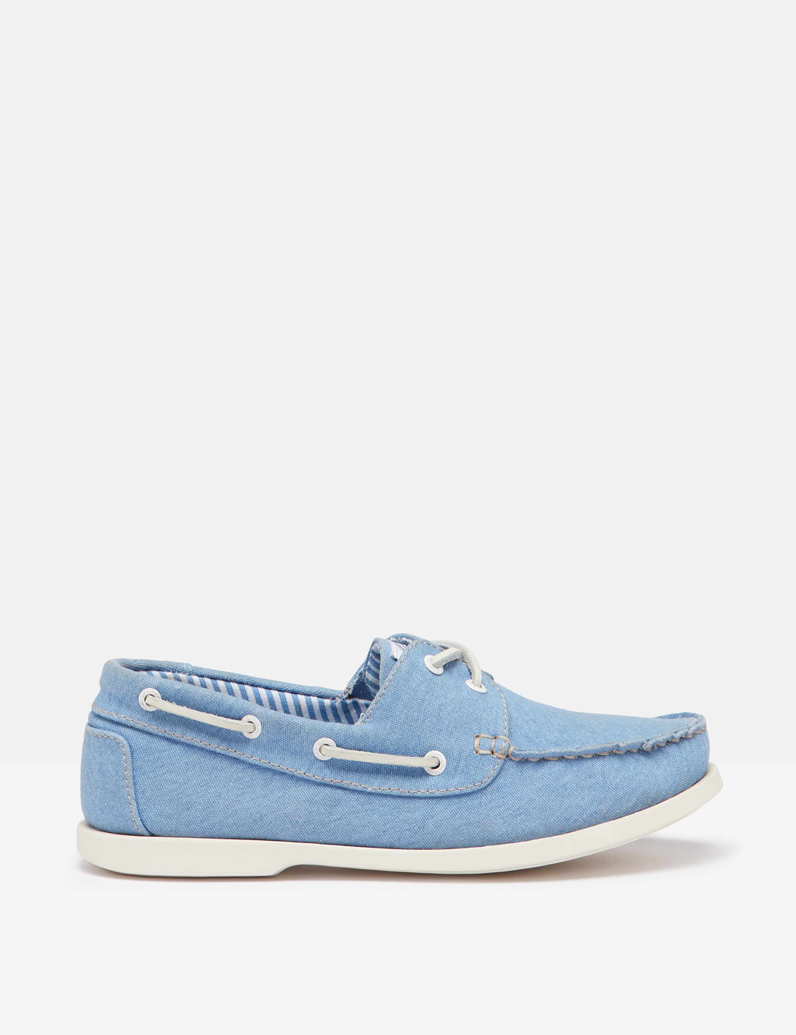 Canvas Lace Up Flat Boat Shoes