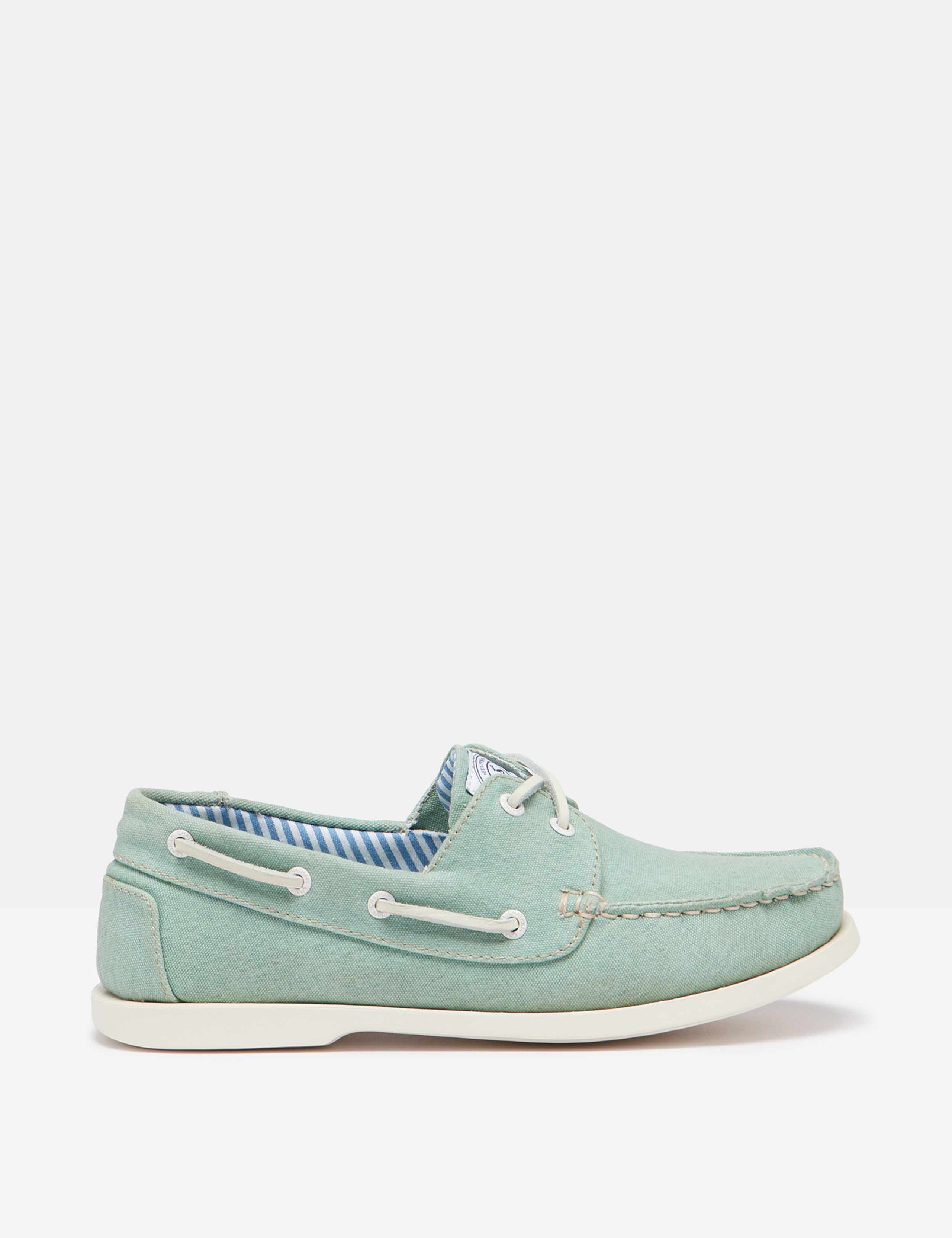 Canvas Lace Up Flat Boat Shoes
