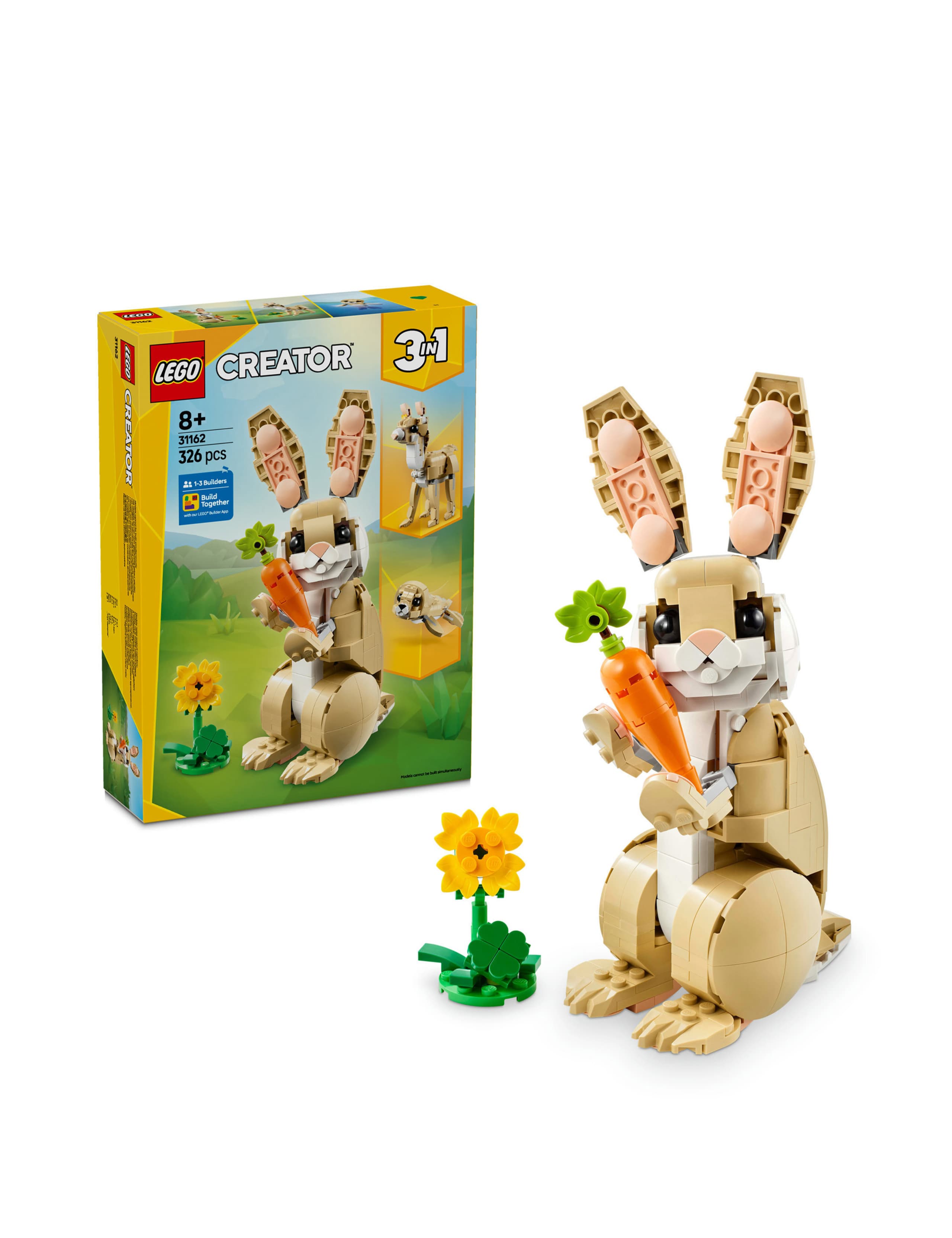 LEGO® Creator 3in1 Cute Bunny, Toy Animal Set 31162  (8+ Yrs)