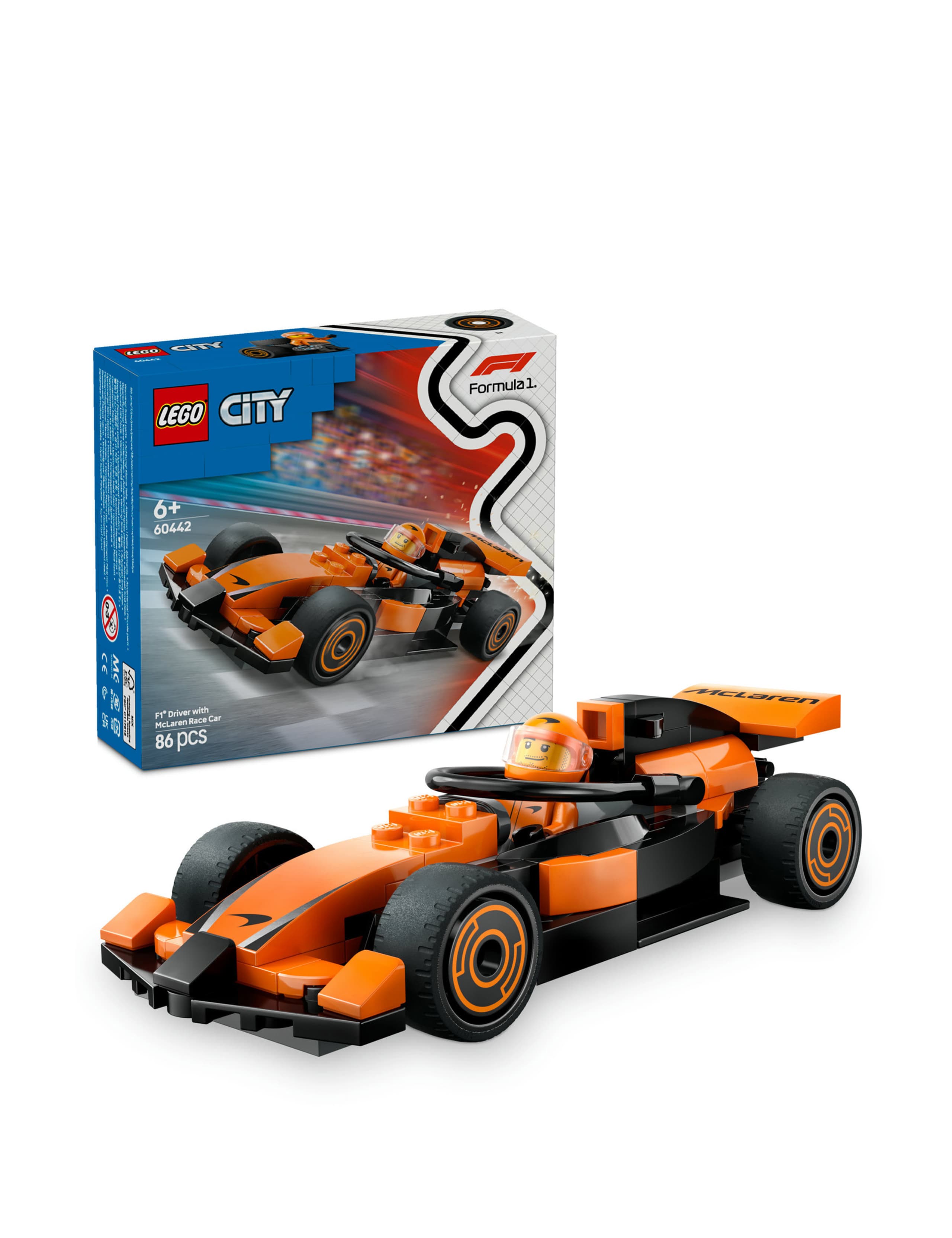 LEGO® City F1 Driver with McLaren Race Car Toy 60442 (6+ Yrs)