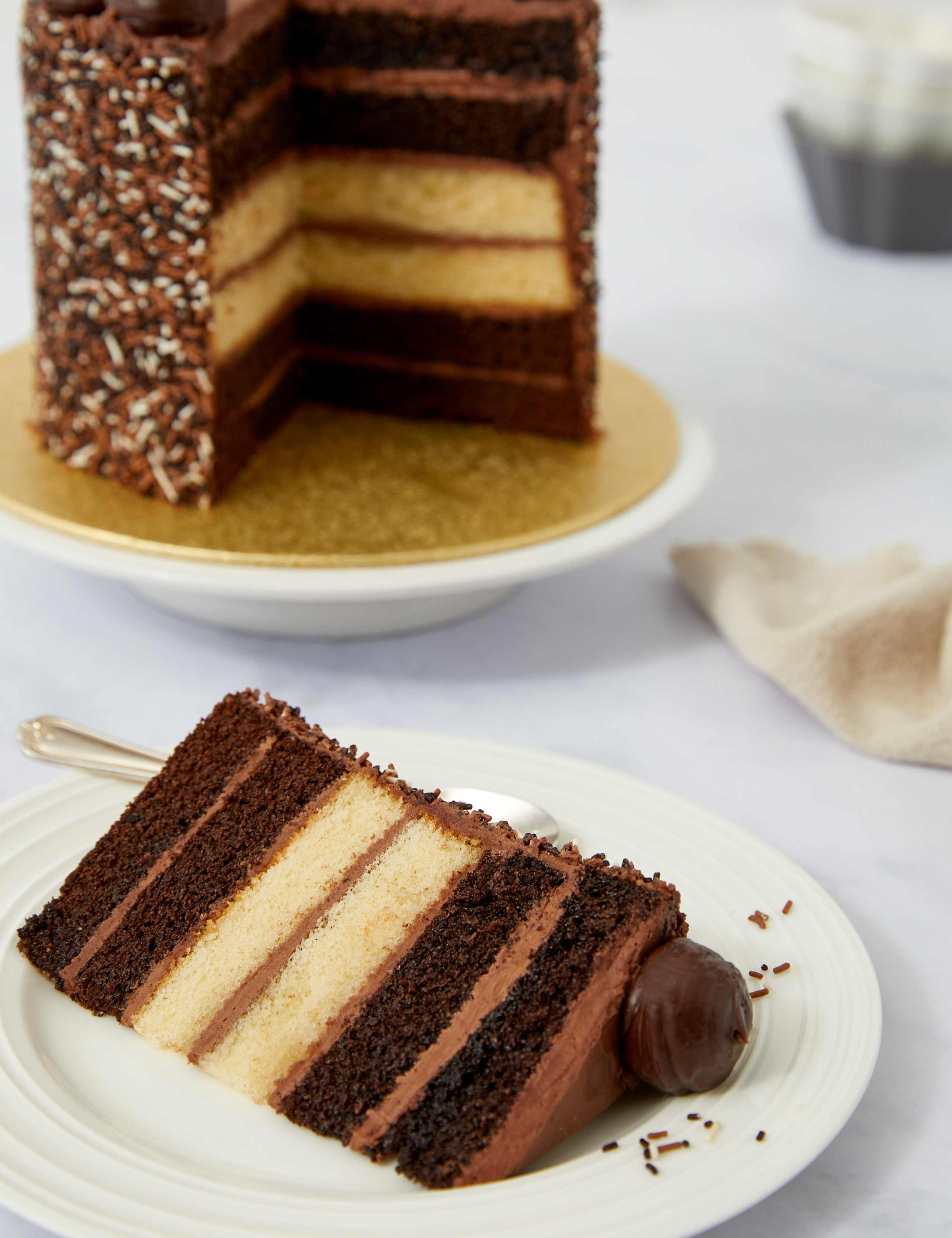Milk Dark & White Chocolate Layers Cake (Serves 12)