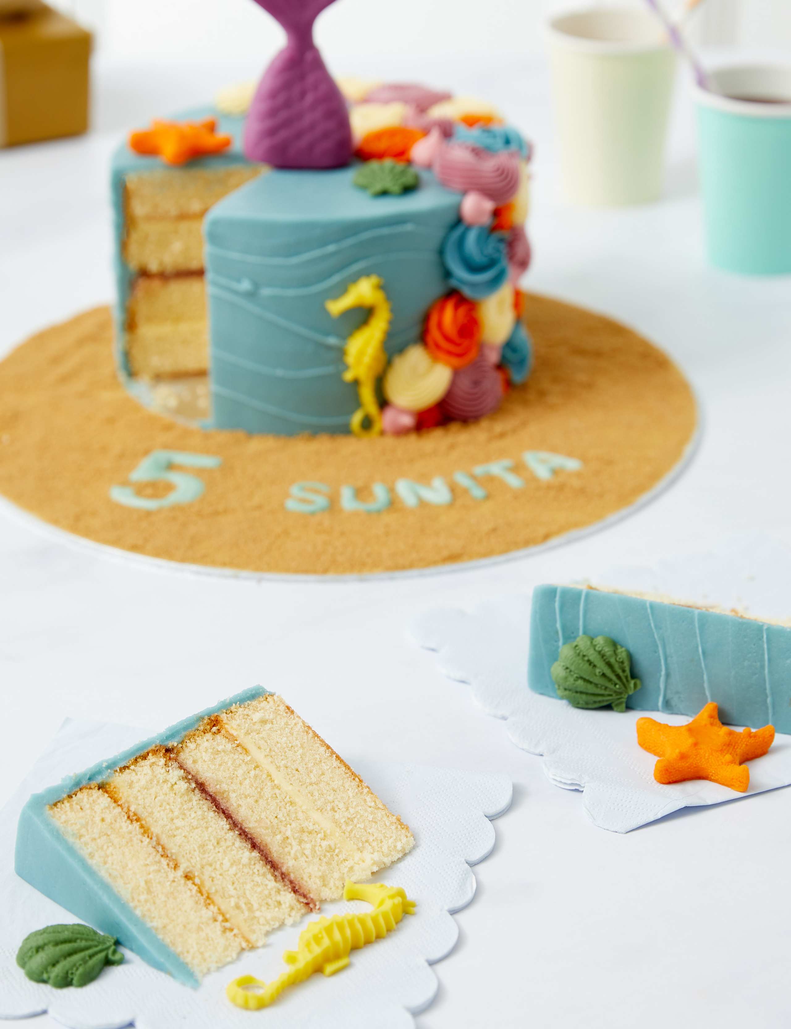 Personalised Under the Sea Mermaid Cake (Serves 20)