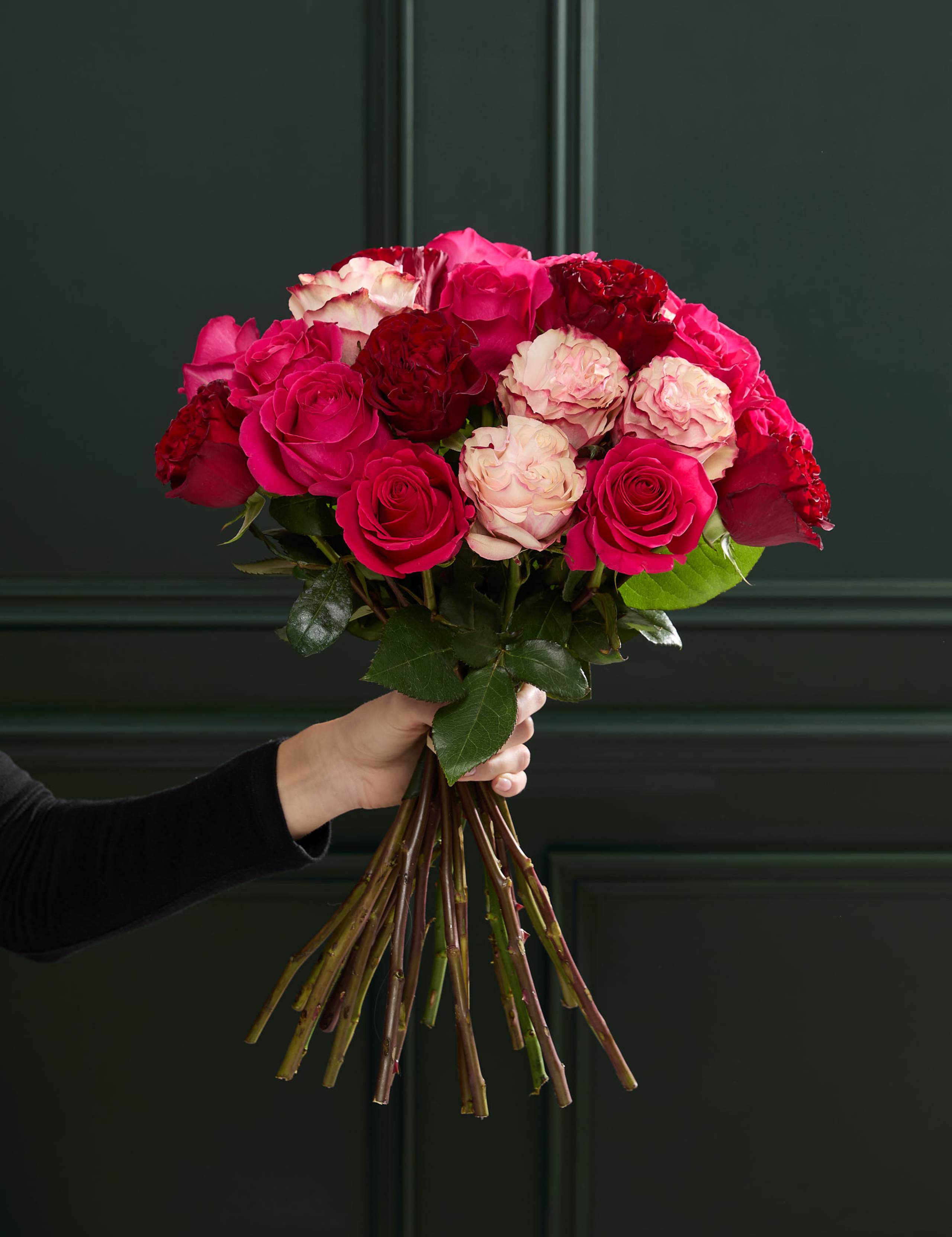 Valentine's Cerise, Red and Pink Mixed Rose Bouquet
