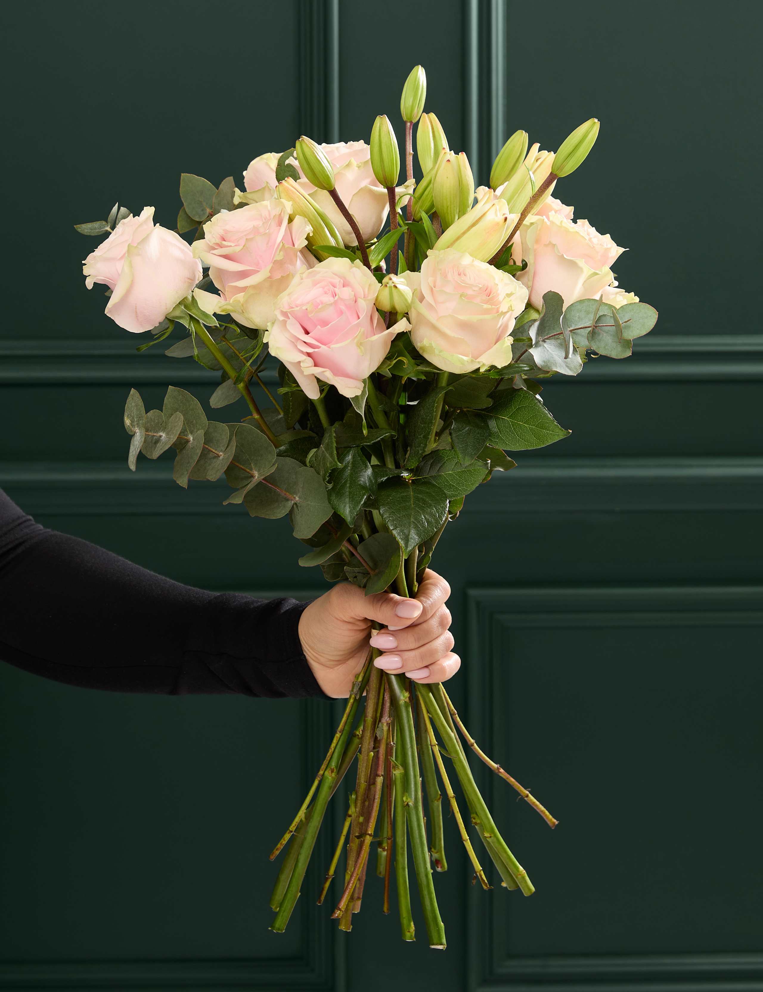 Mother's Day Pastel Pink Rose & Lily Bouquet