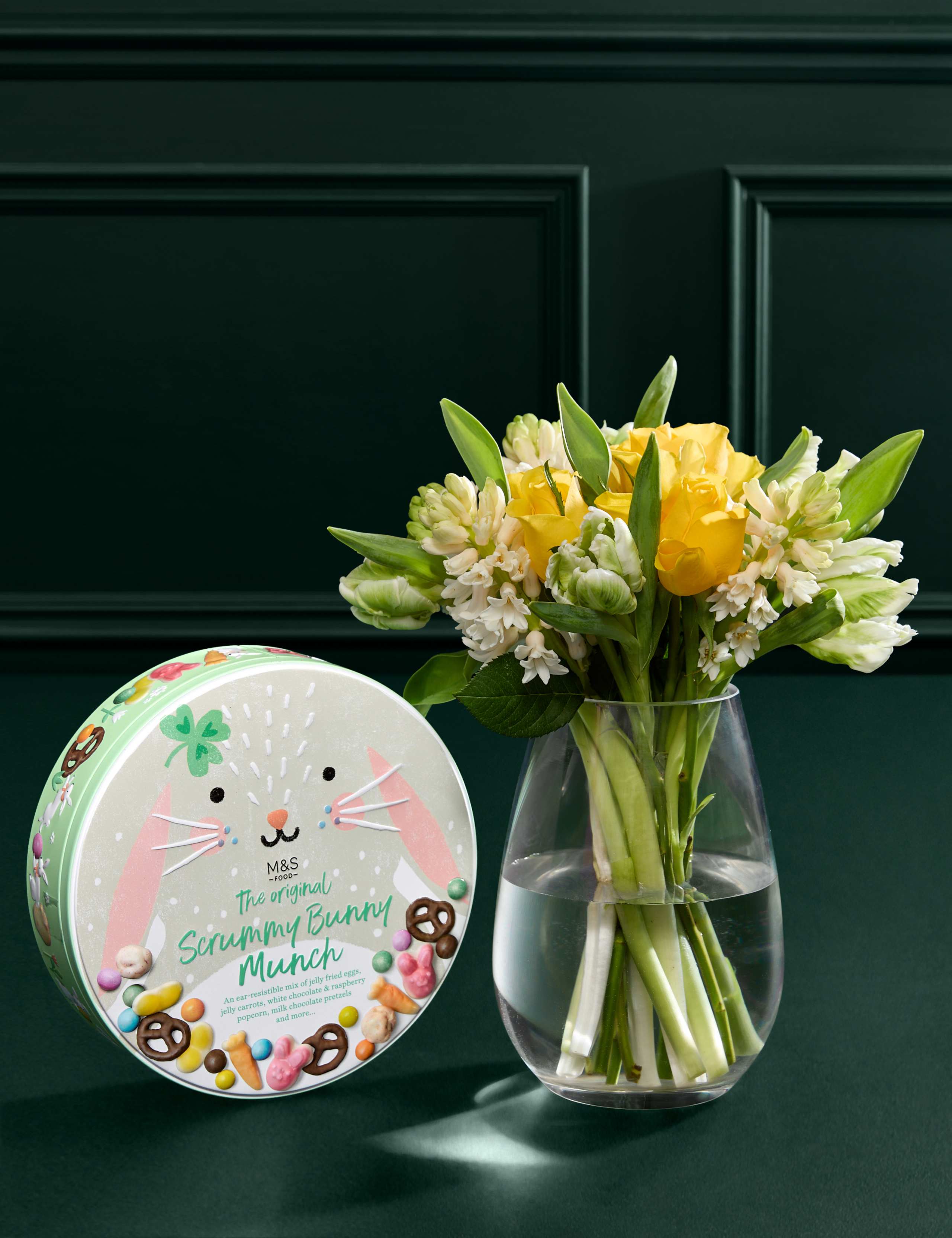 Easter Rose & Hyacinth Bouquet with Scrummy Munch