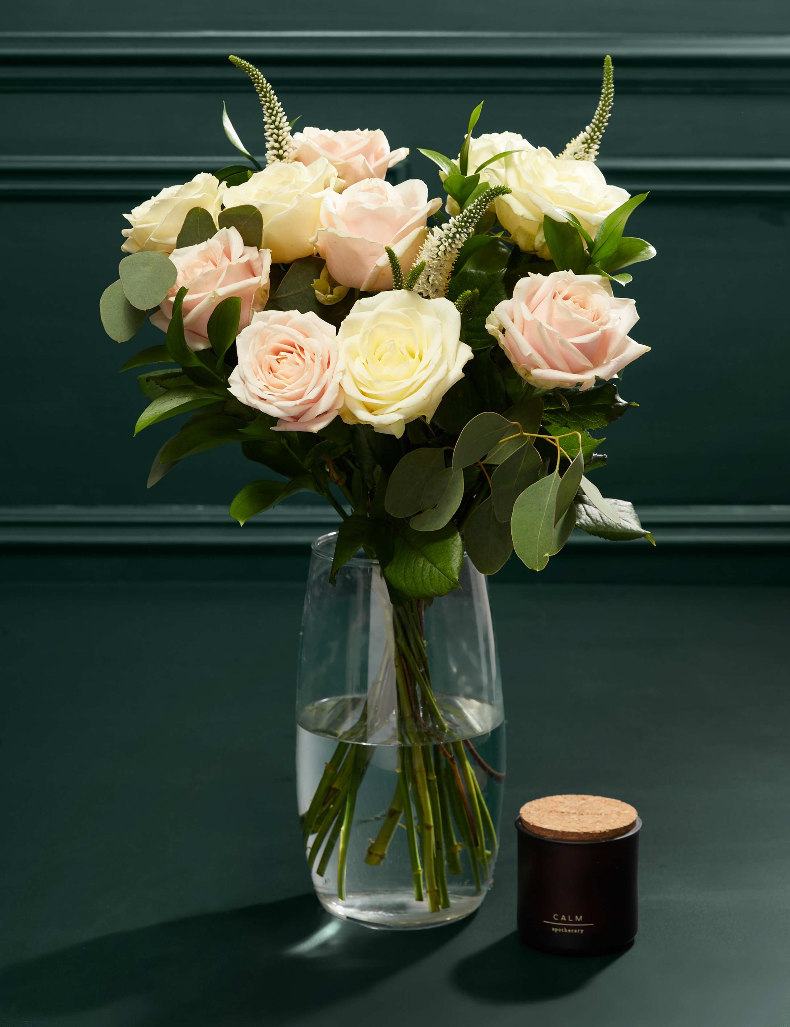 Thinking of You Rose Bouquet with Calm Candle
