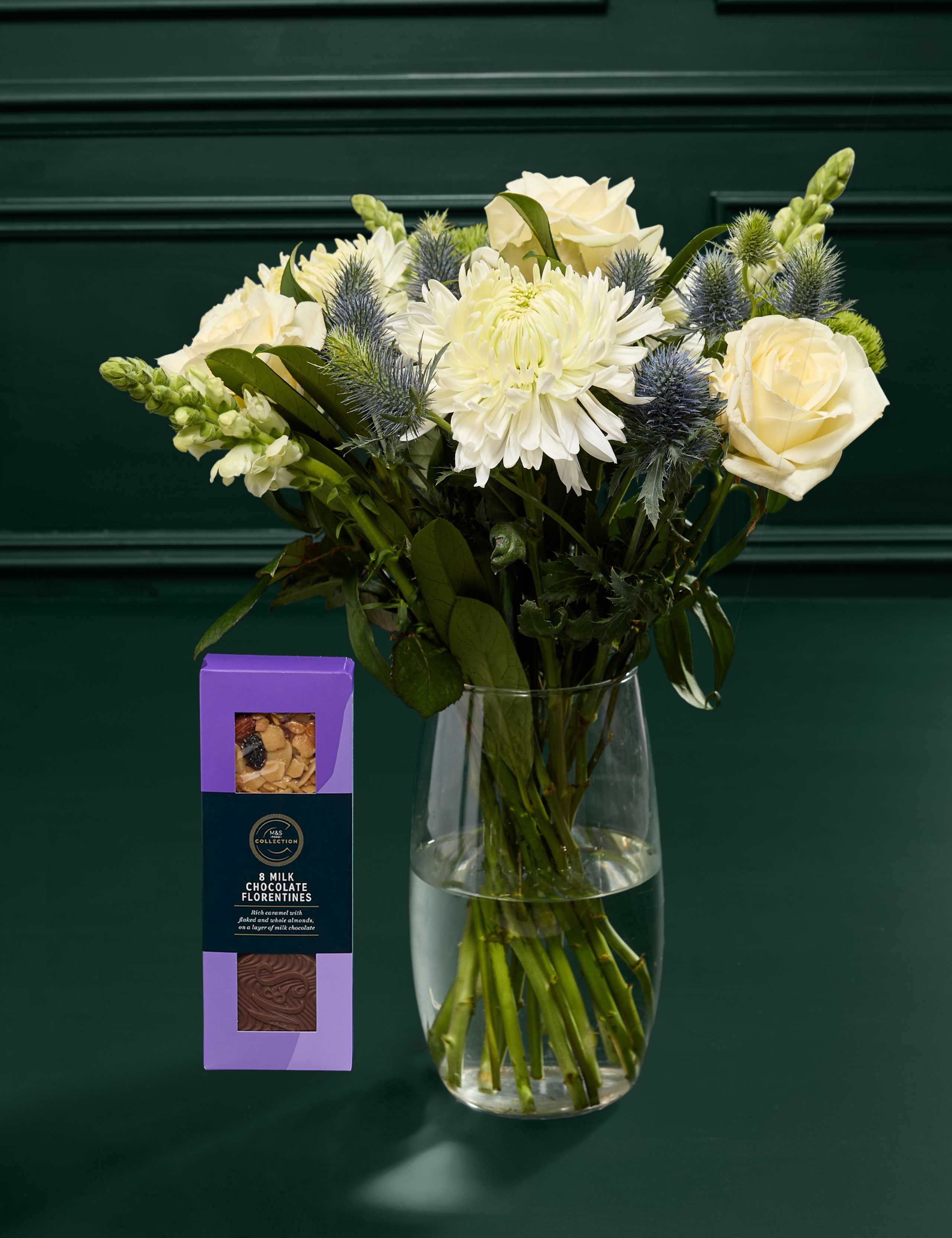 Rose & Thistle Bouquet with Chocolate Florentines