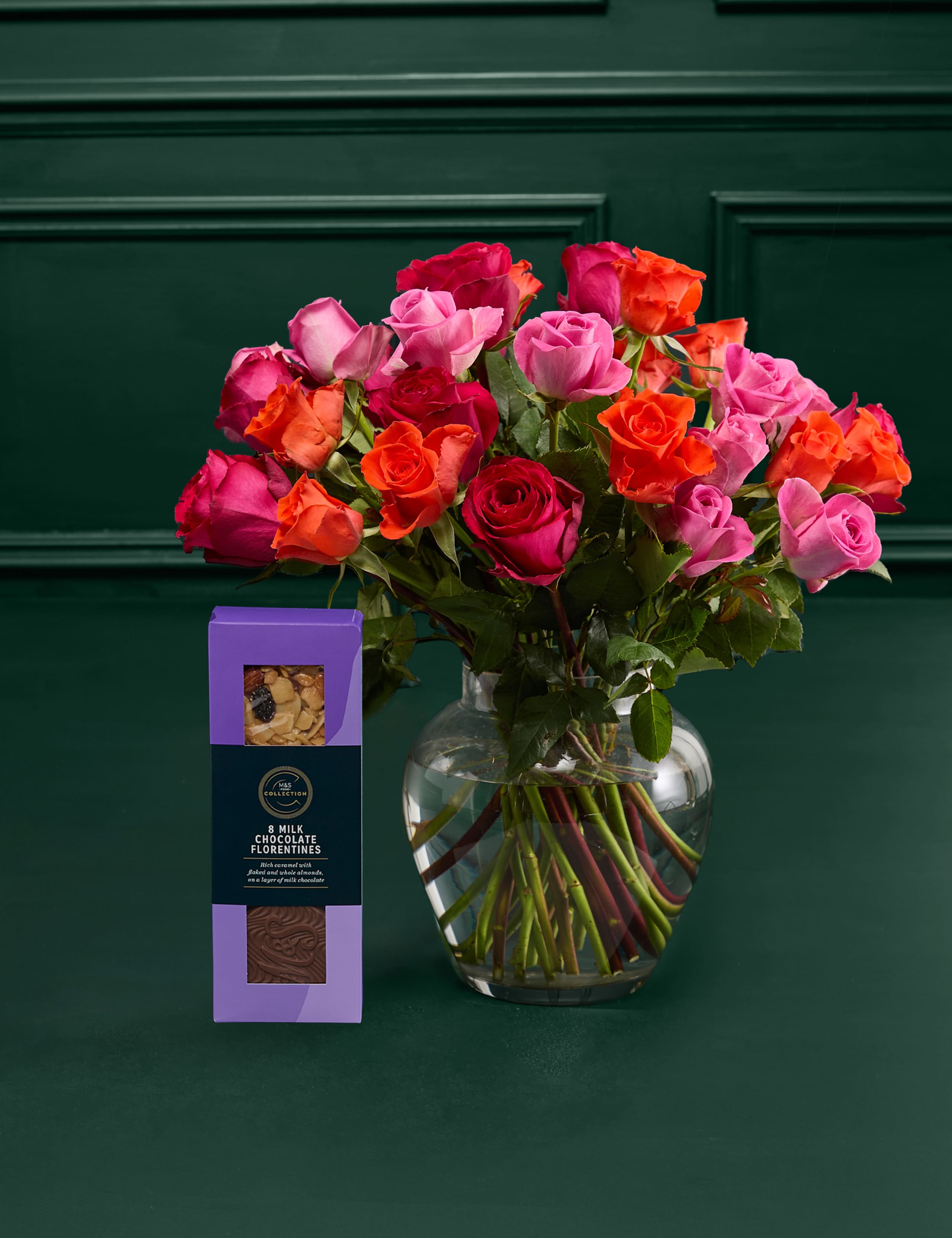 Radiant Rose Abundance with Chocolate Florentines