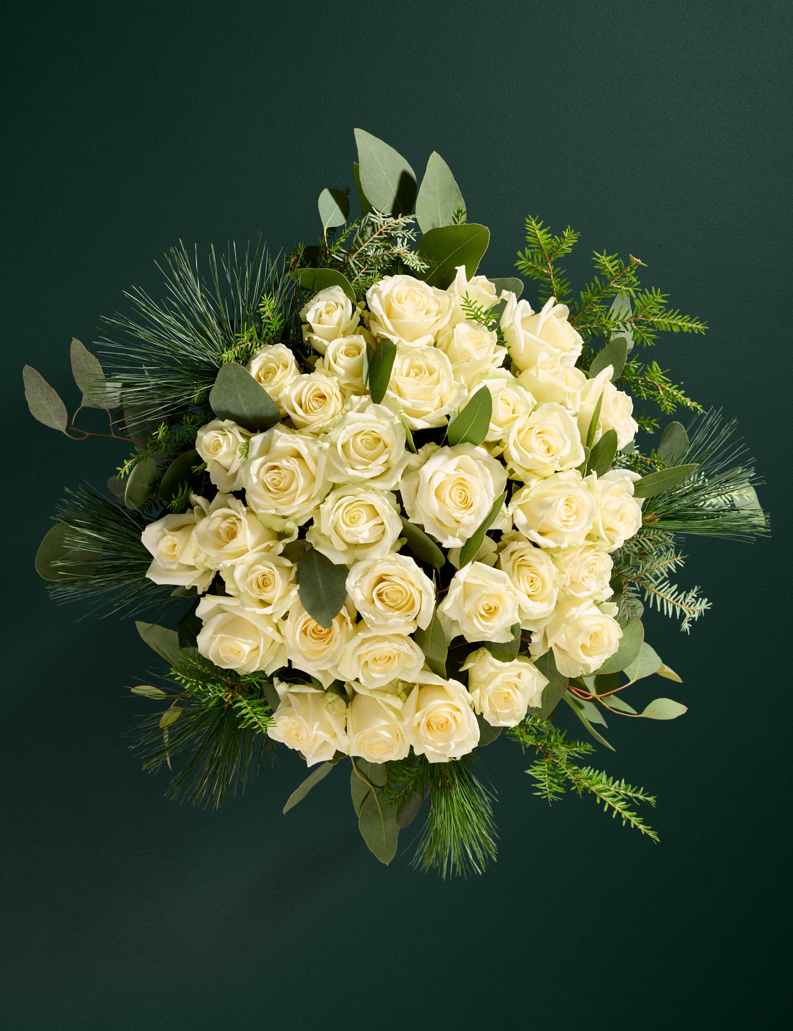 Luxury White Rose & Eucalyptus Bouquet (Delivery from 26th November)