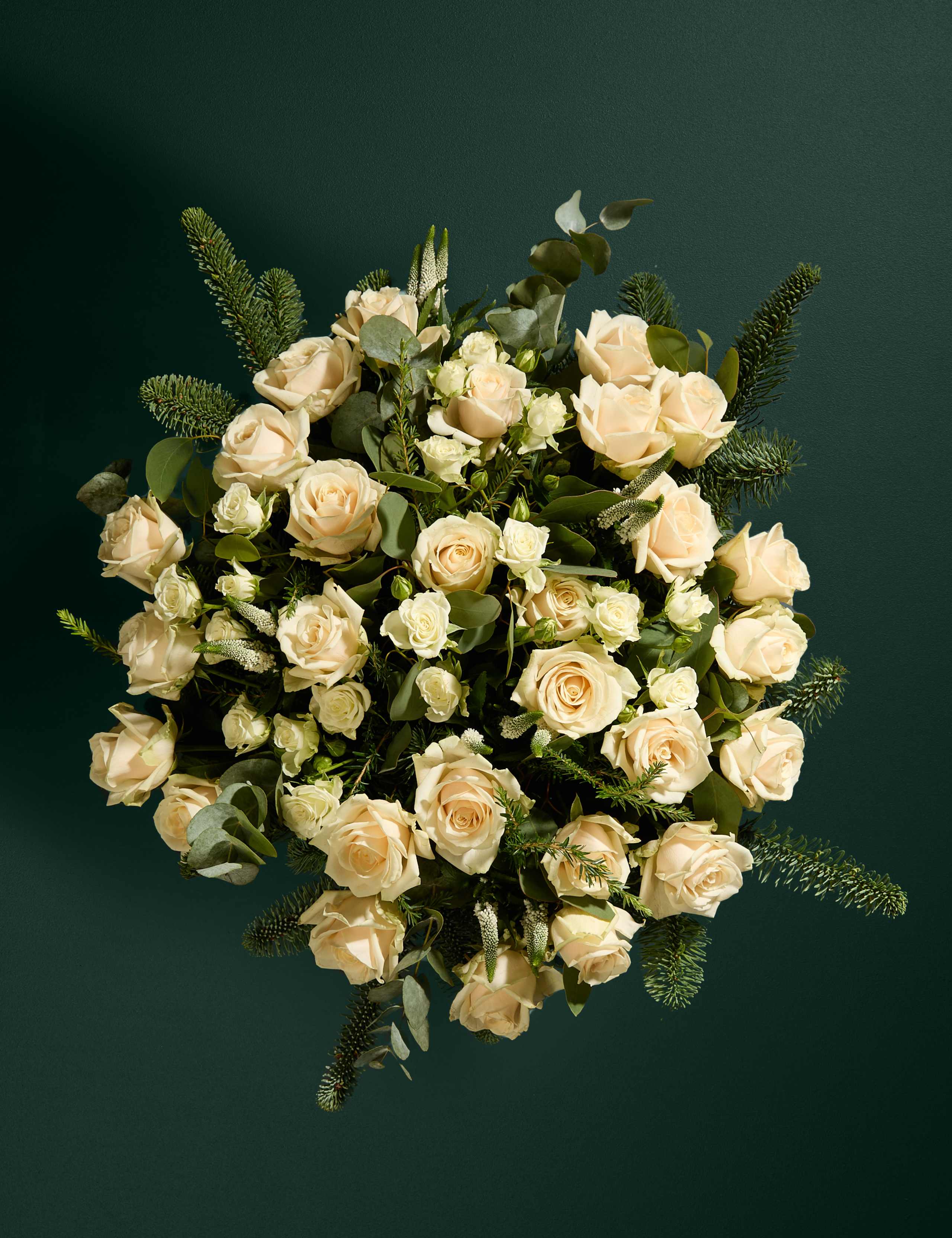 Luxury White Rose & Eucalyptus Bouquet (Delivery from 26th November)