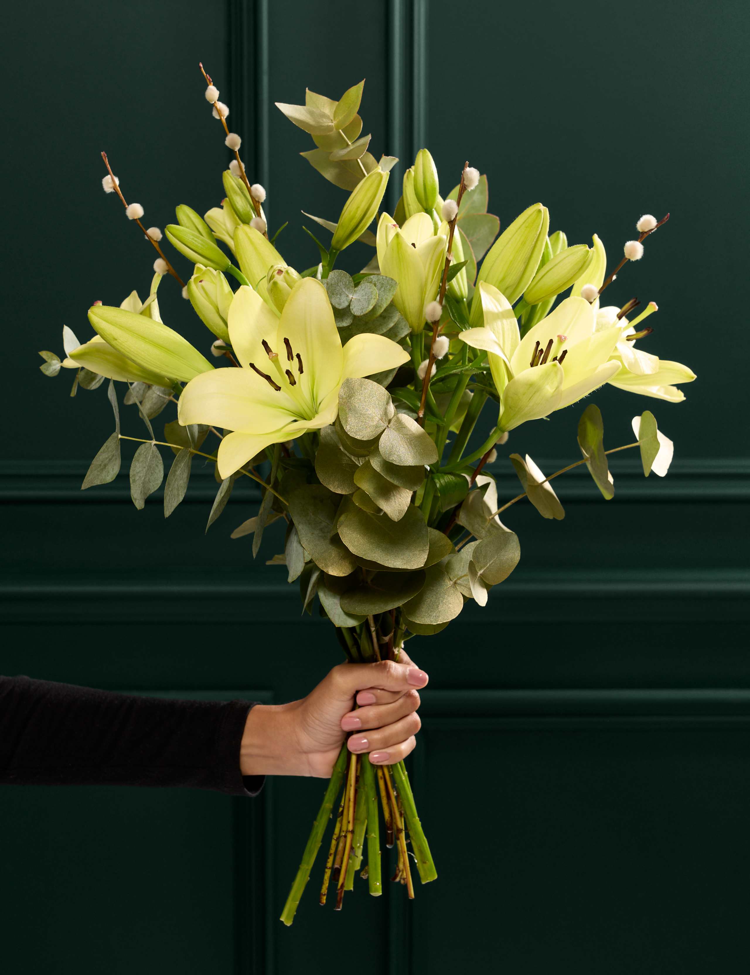 Festive White Lily Bouquet