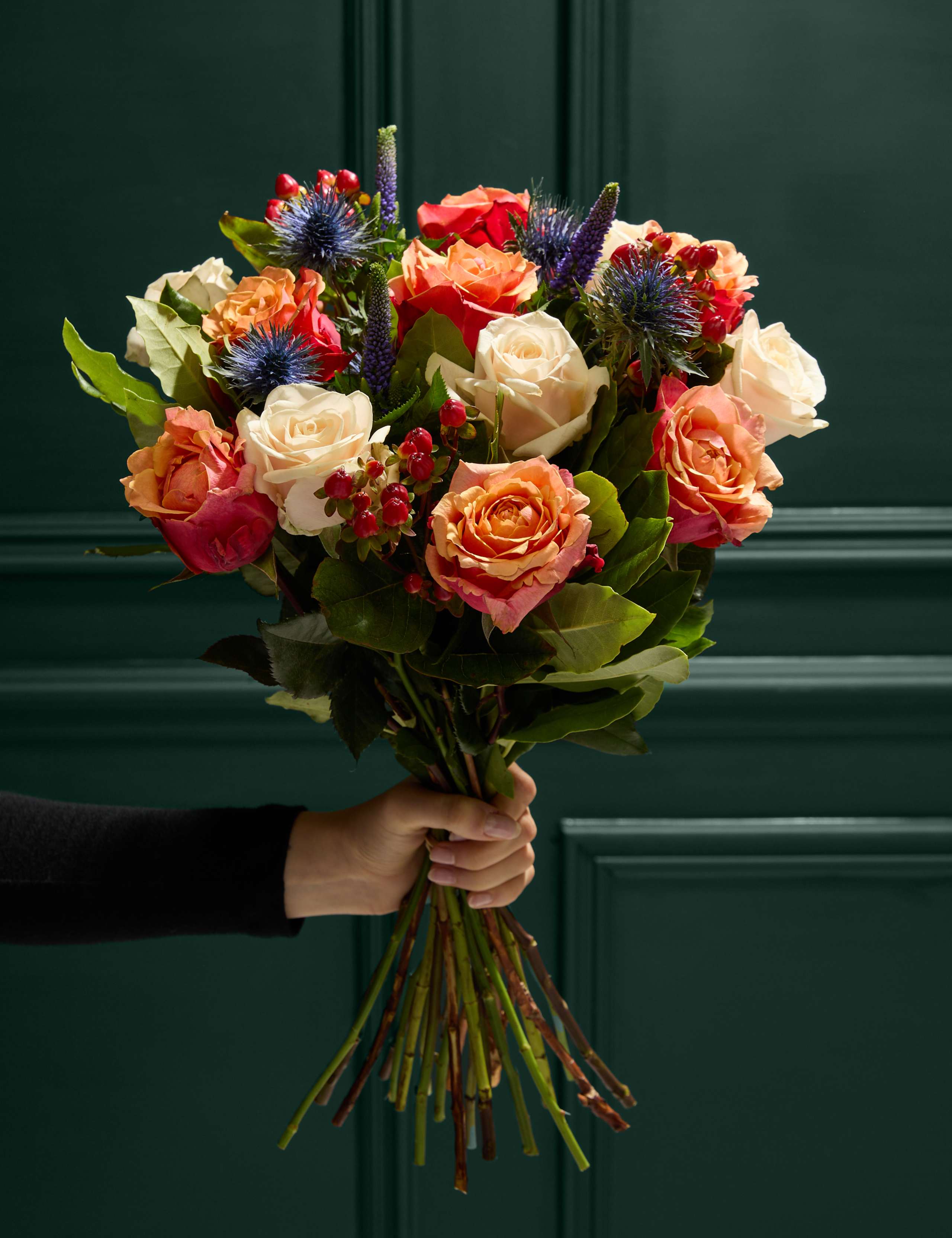Orange & Cream Rose Bouquet