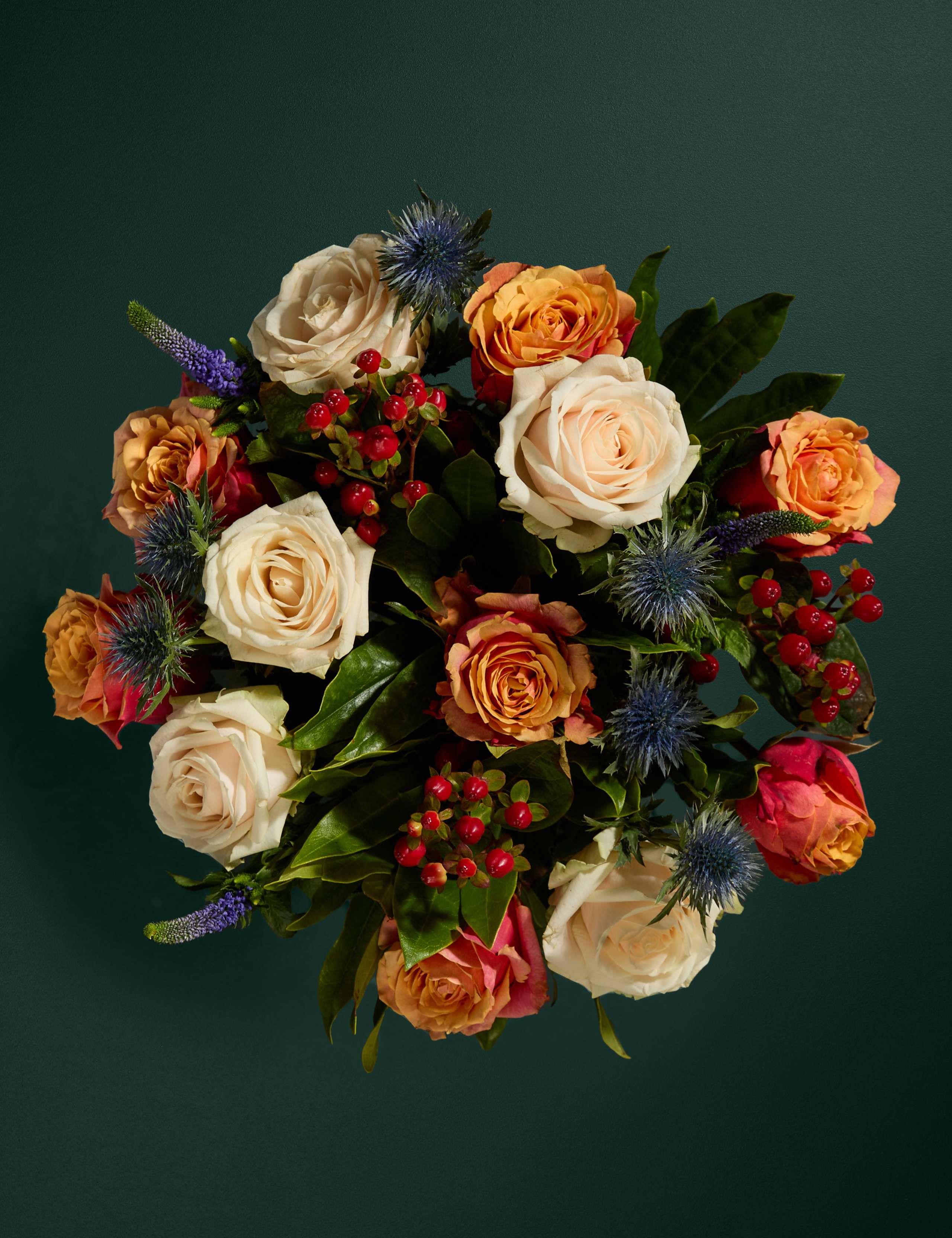 Orange & Cream Rose Bouquet