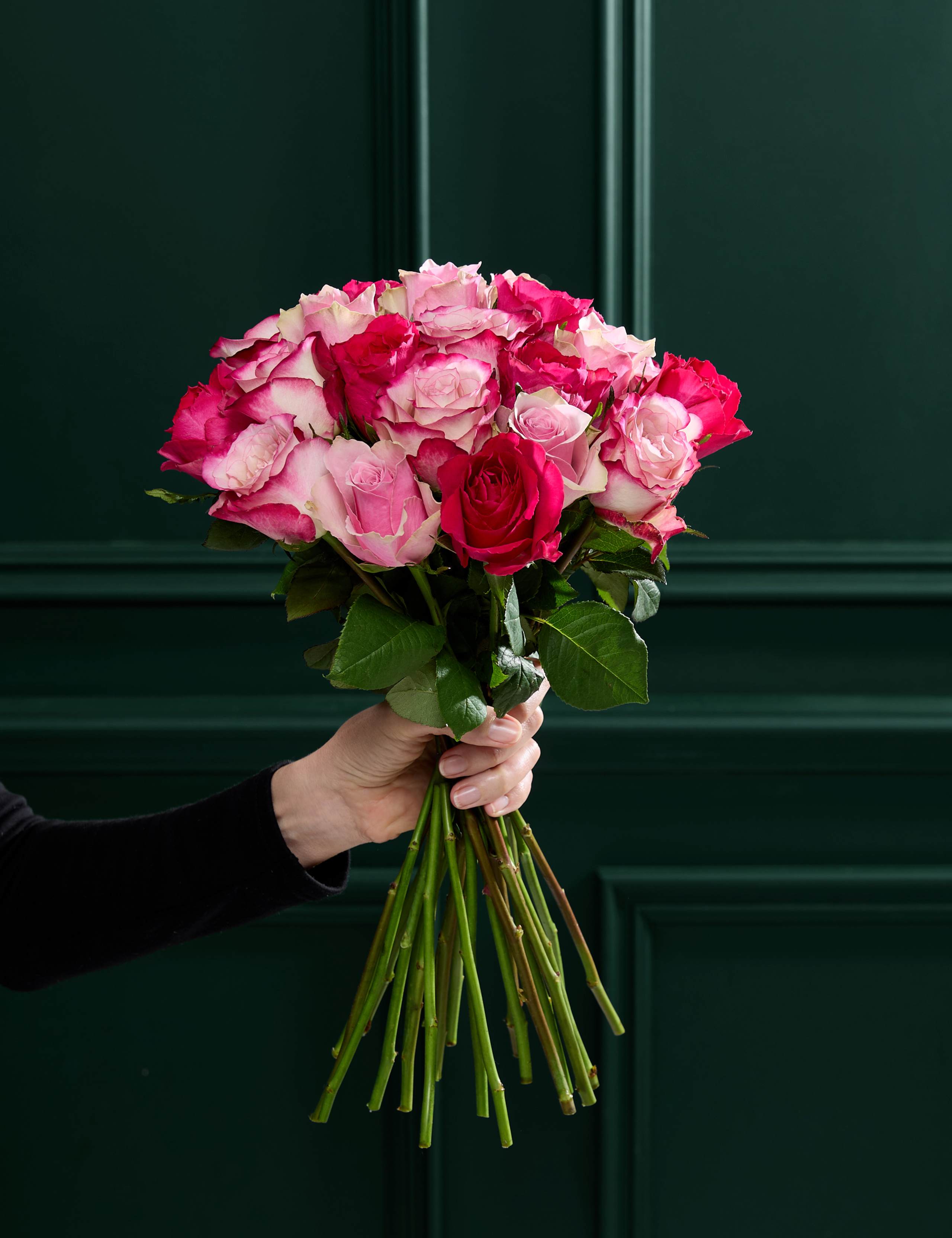 Petite Vibrant Pink Mixed Rose Bouquet