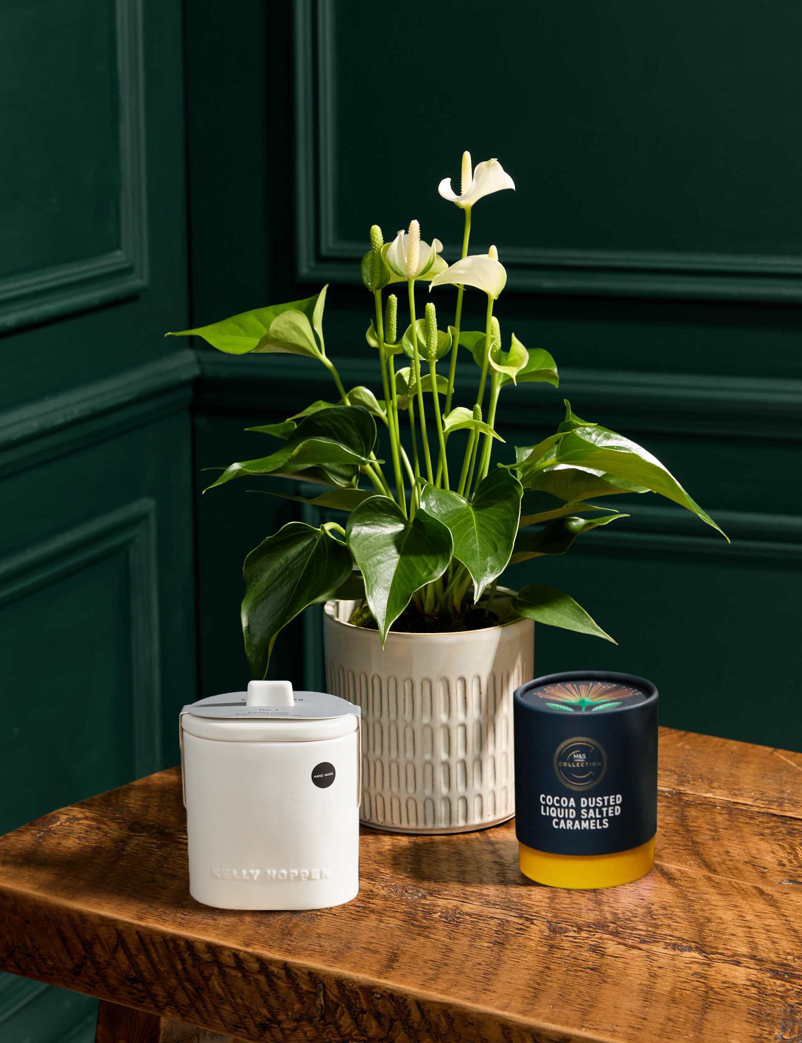 Thinking Of You Anthurium with Chocolates & Scented Candle