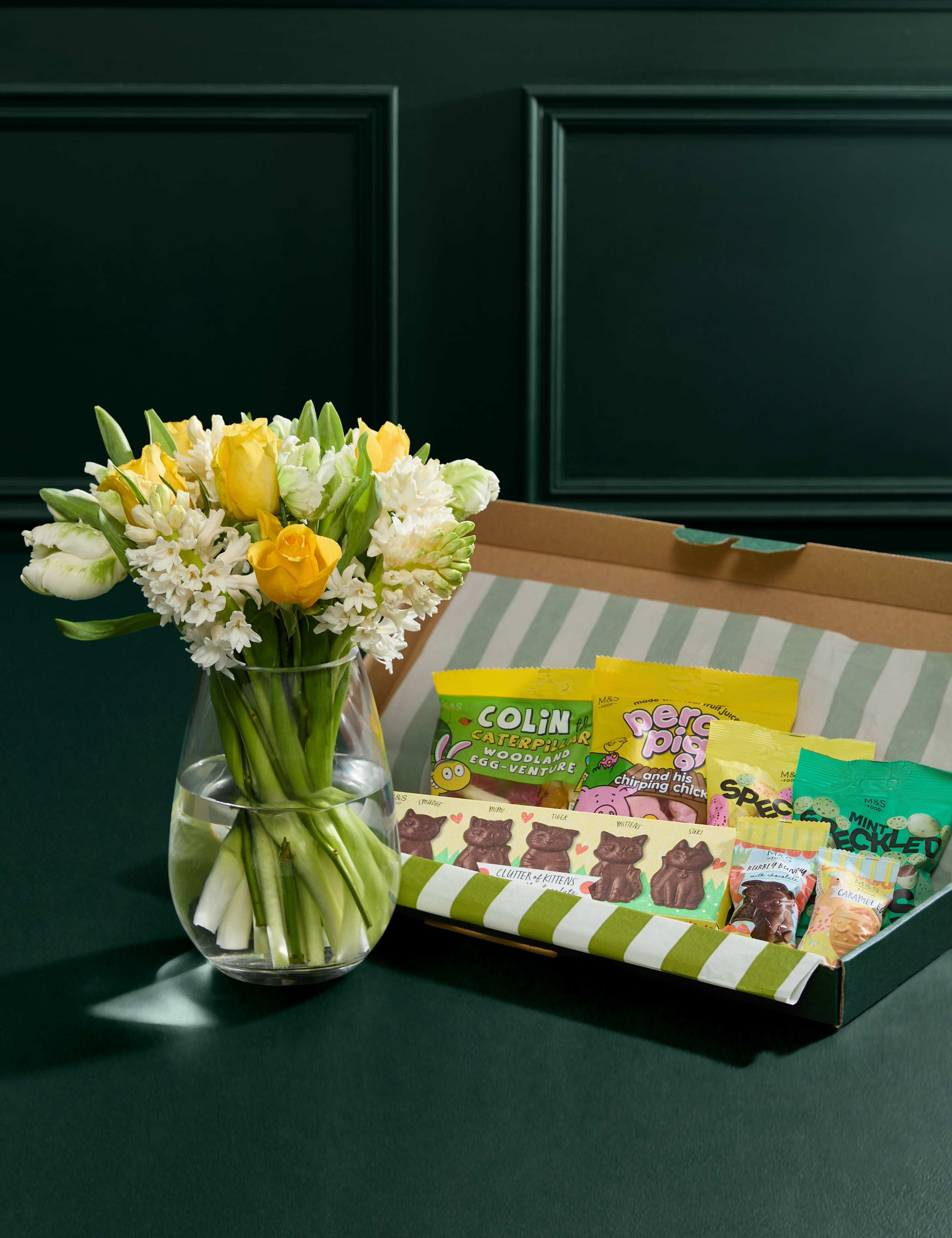 Easter Rose & Hyacinth Bouquet with Easter Letterbox