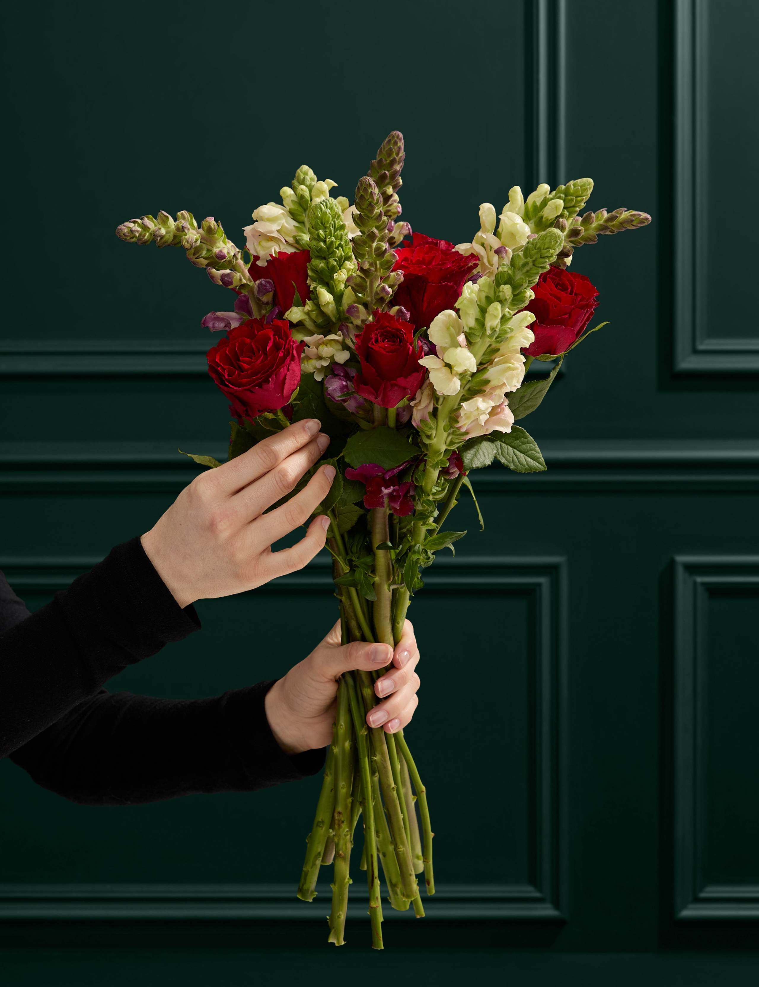Red Rose and Antirrhinum Bouquet