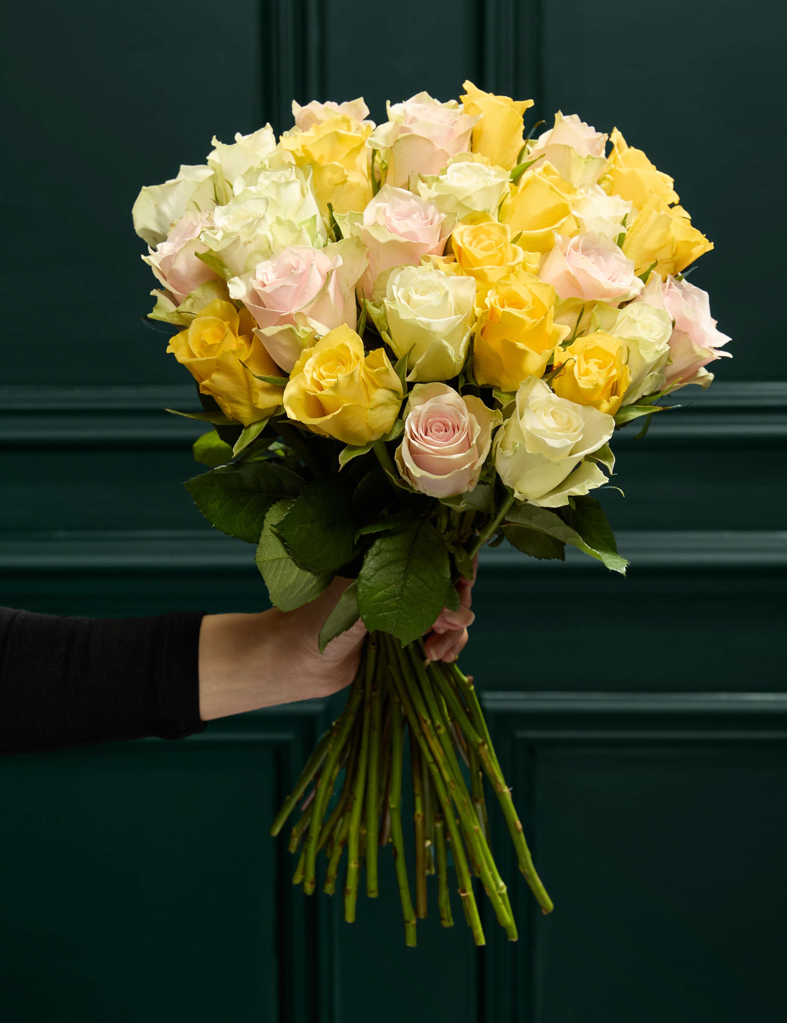 Yellow Rose Abundance Bouquet with Happy Birthday Chocolates