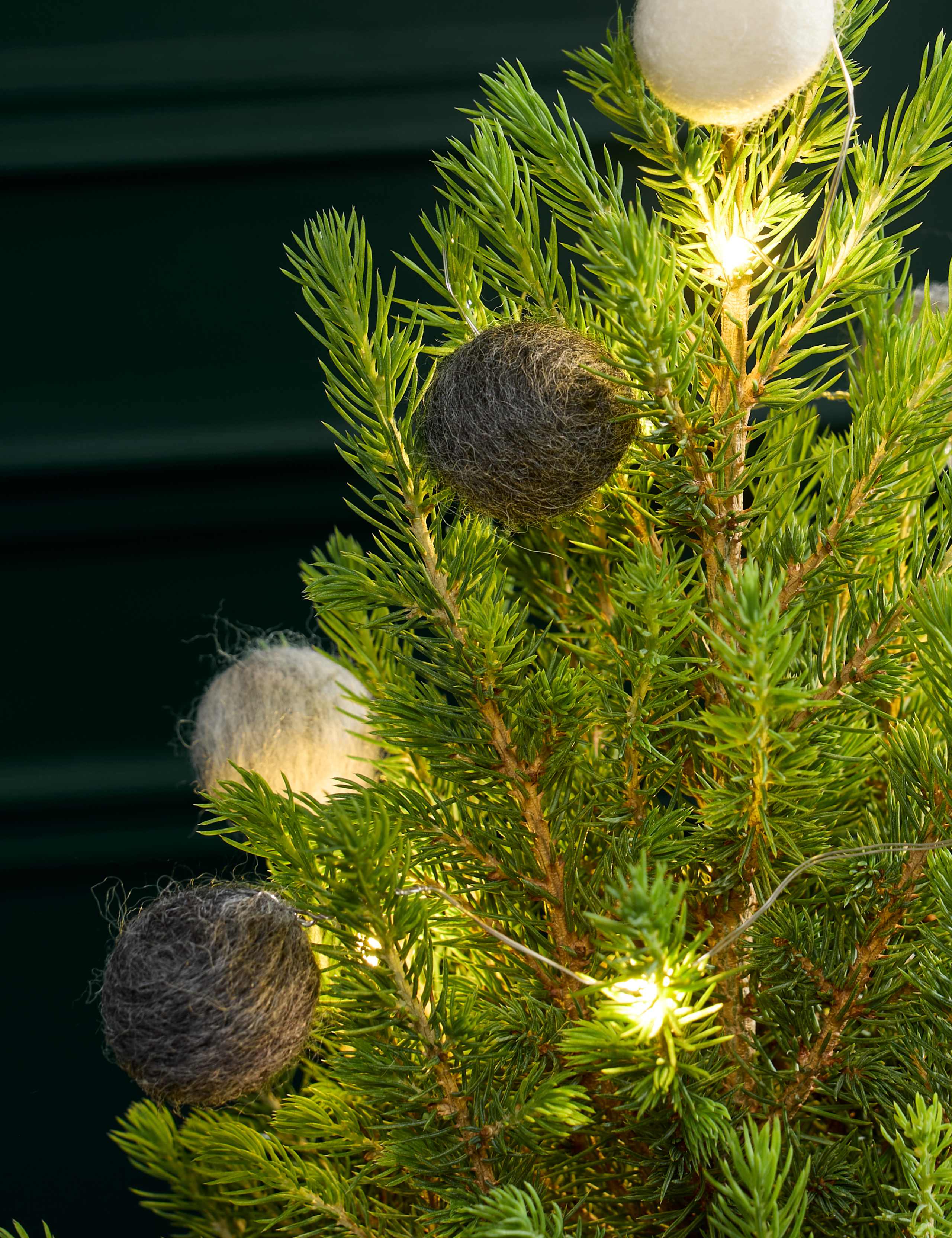 Natural Decorated Christmas Tree in Birch Pot 55-60cm