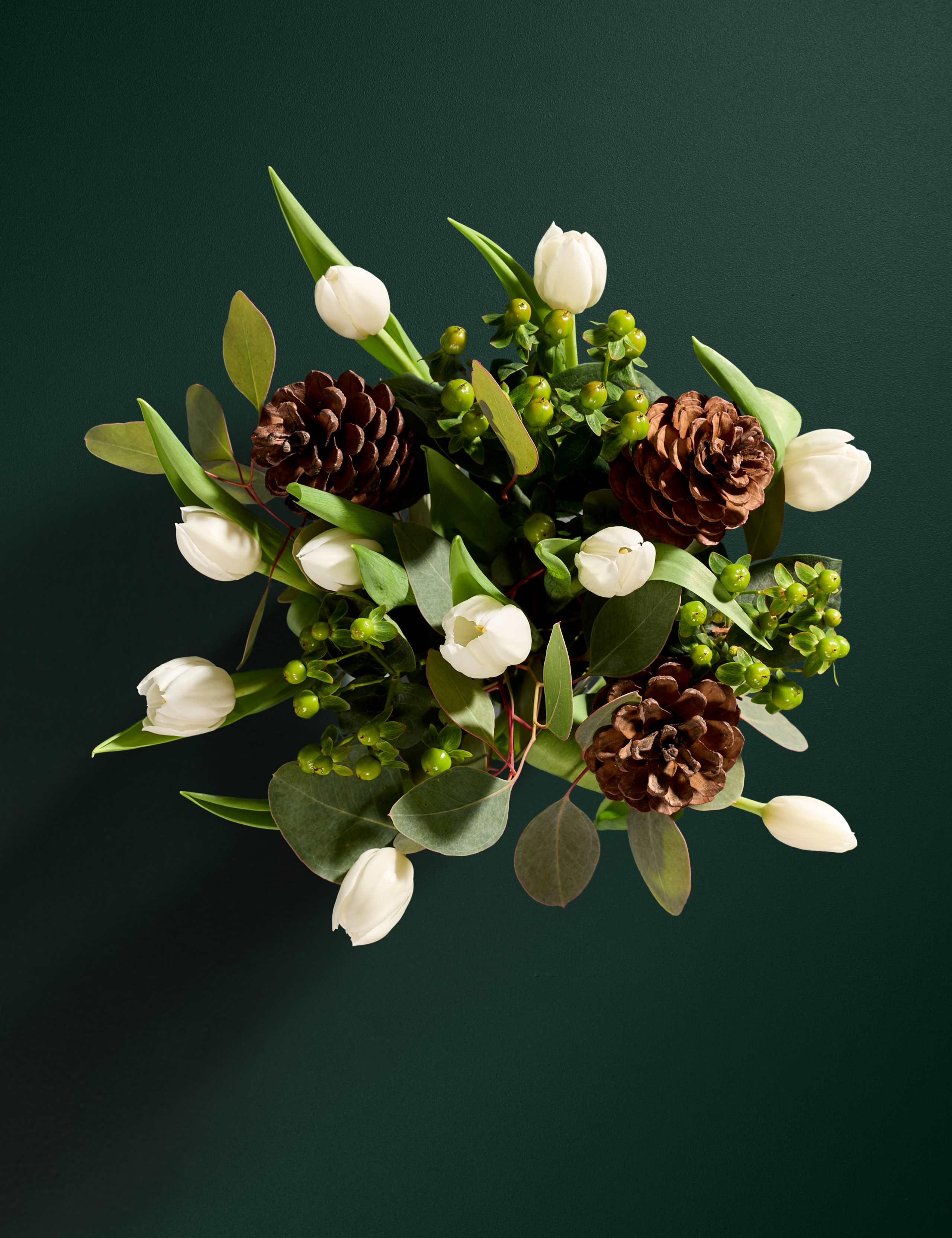 Festive White Tulip Bouquet