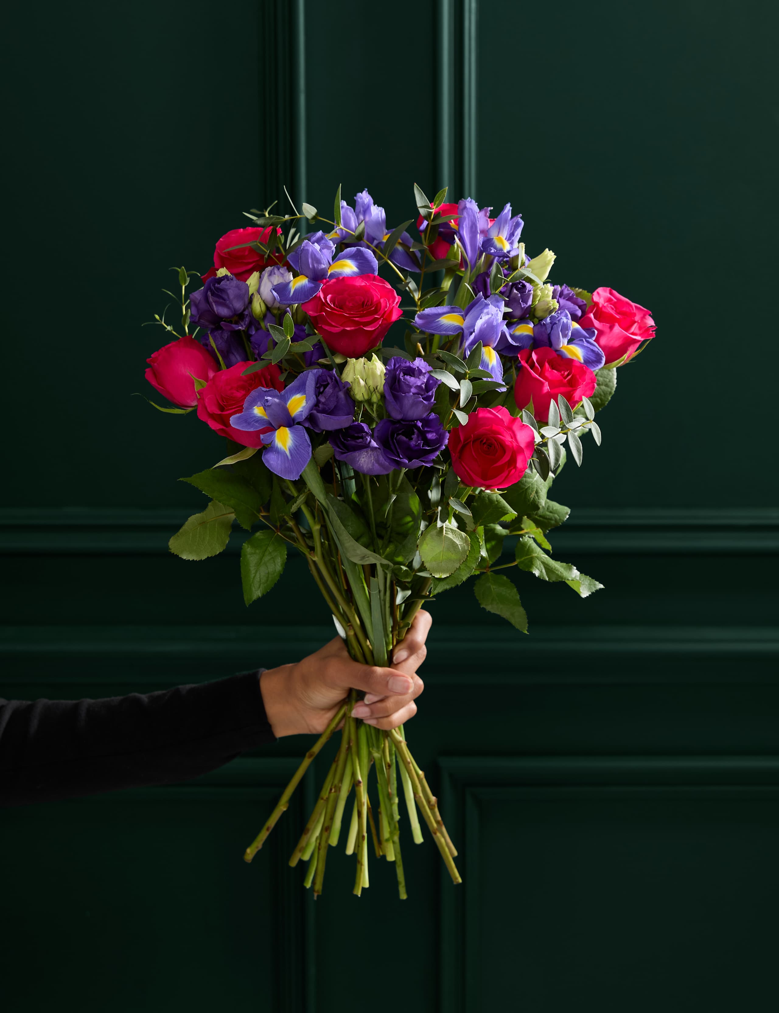 Cerise Rose & Lisianthus Bouquet