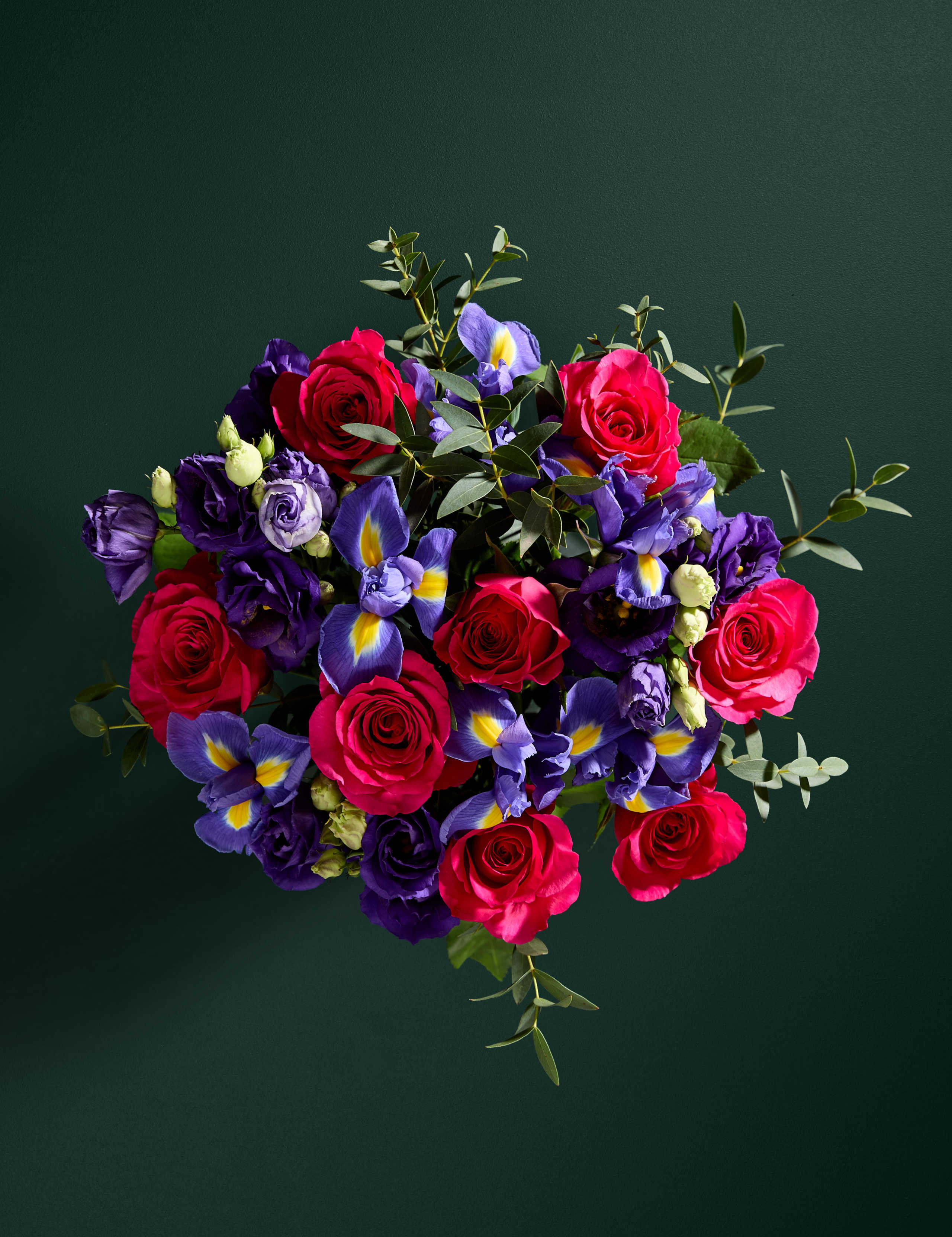 Cerise Rose & Lisianthus Bouquet