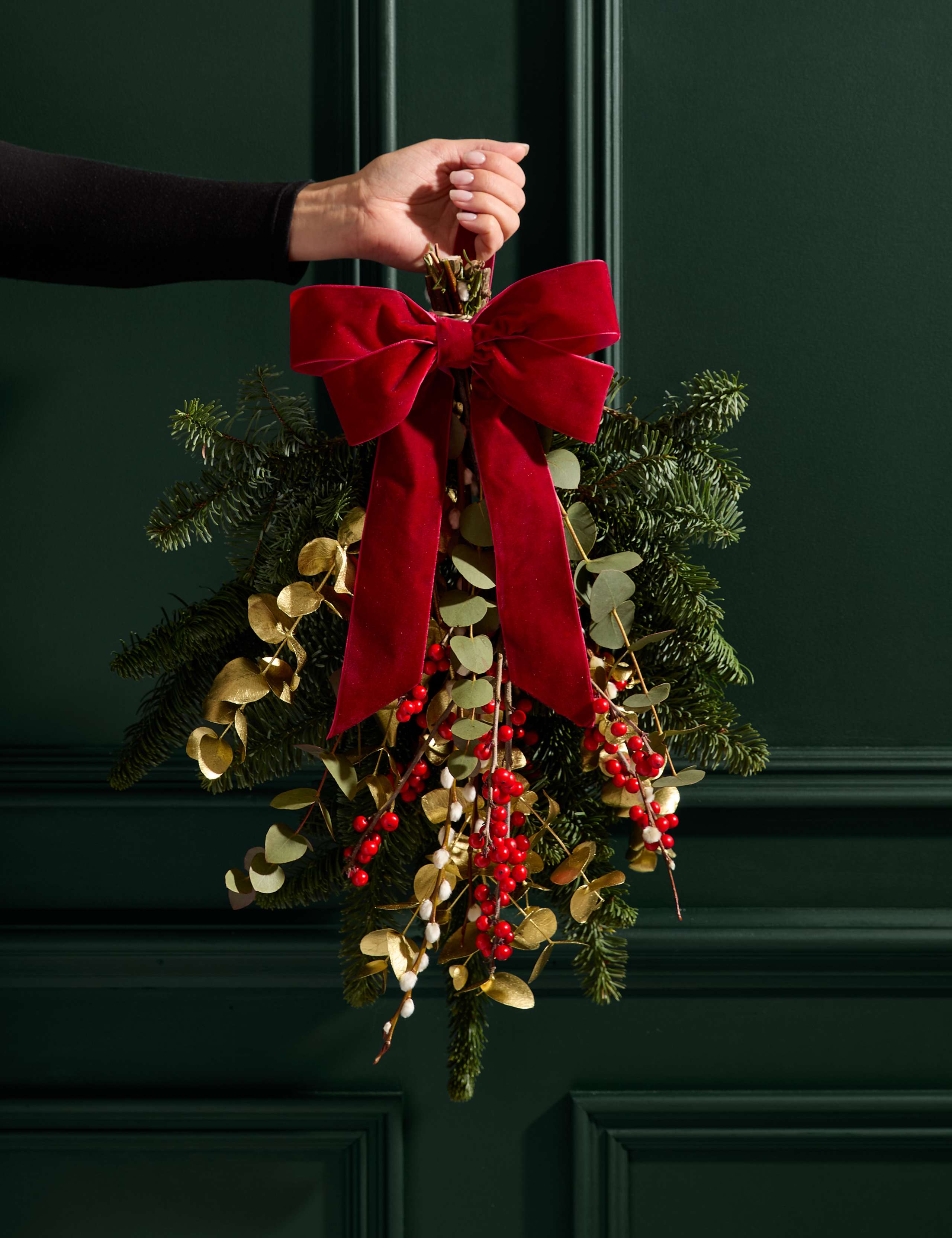 Festive Red Door Swag