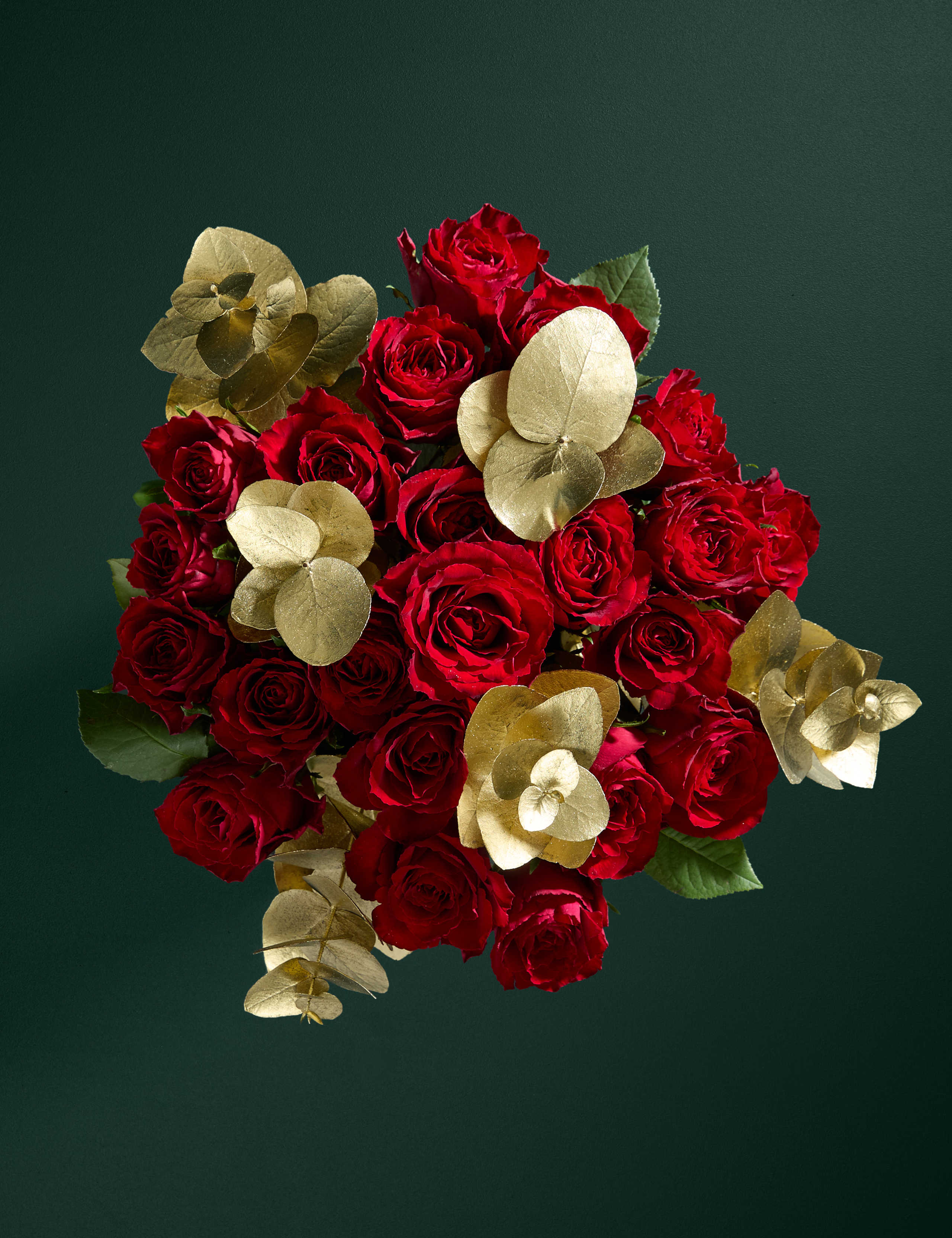 Red Rose & Eucalyptus Bouquet with Crémant & Truffles