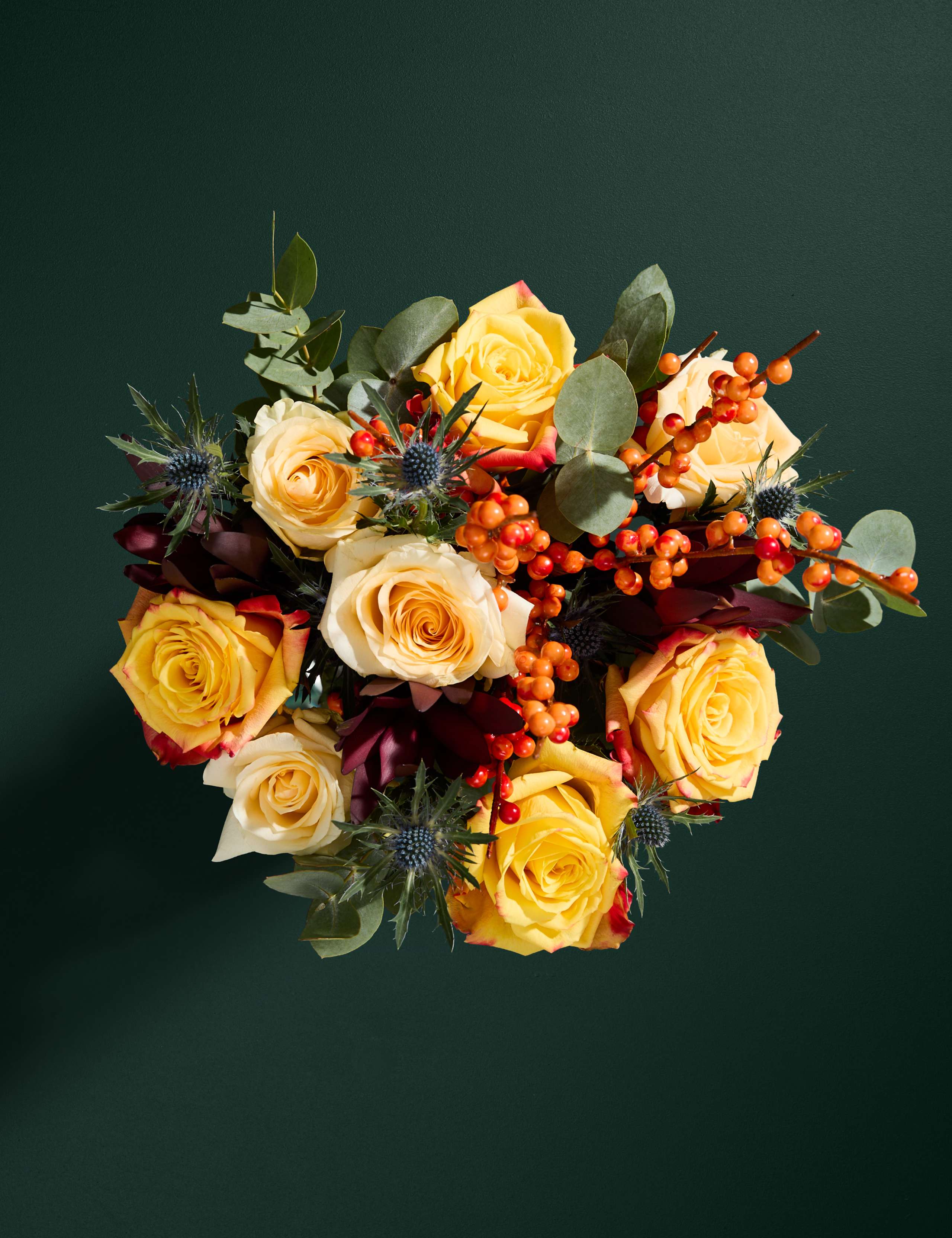 Seasonal Rose & Ilex Bouquet