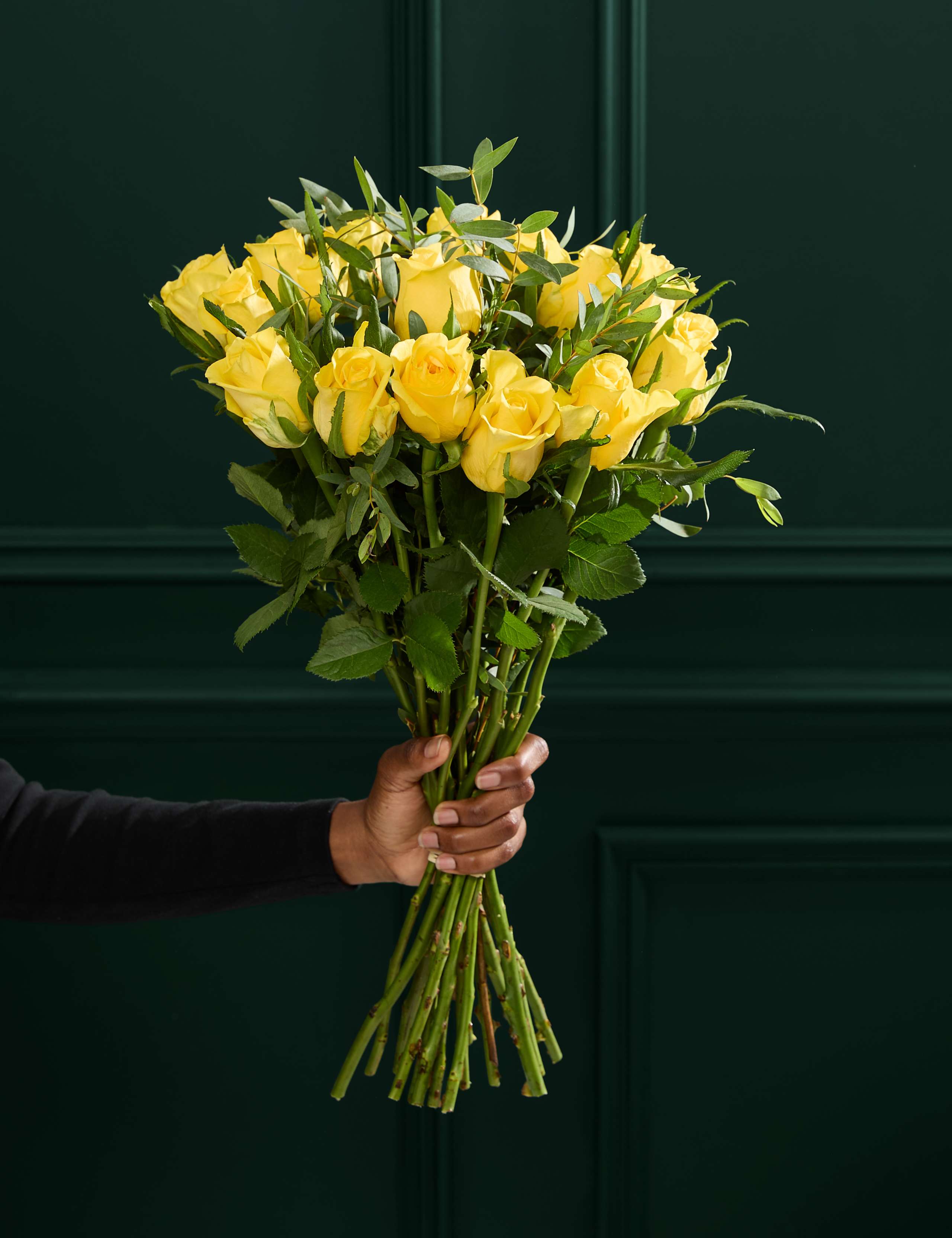 Yellow Rose & Eucalyptus Letterbox Flowers