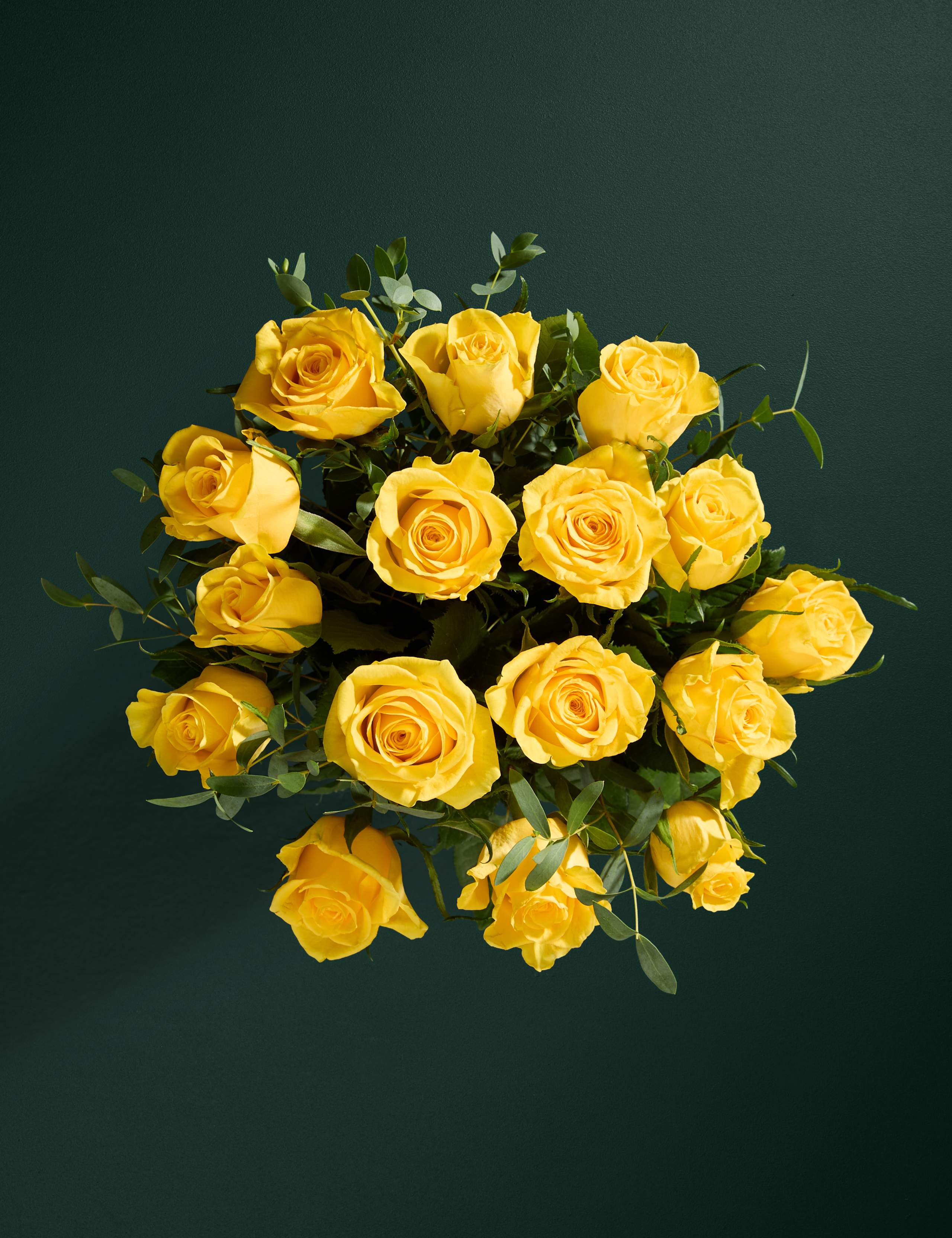 Yellow Rose & Eucalyptus Letterbox Flowers