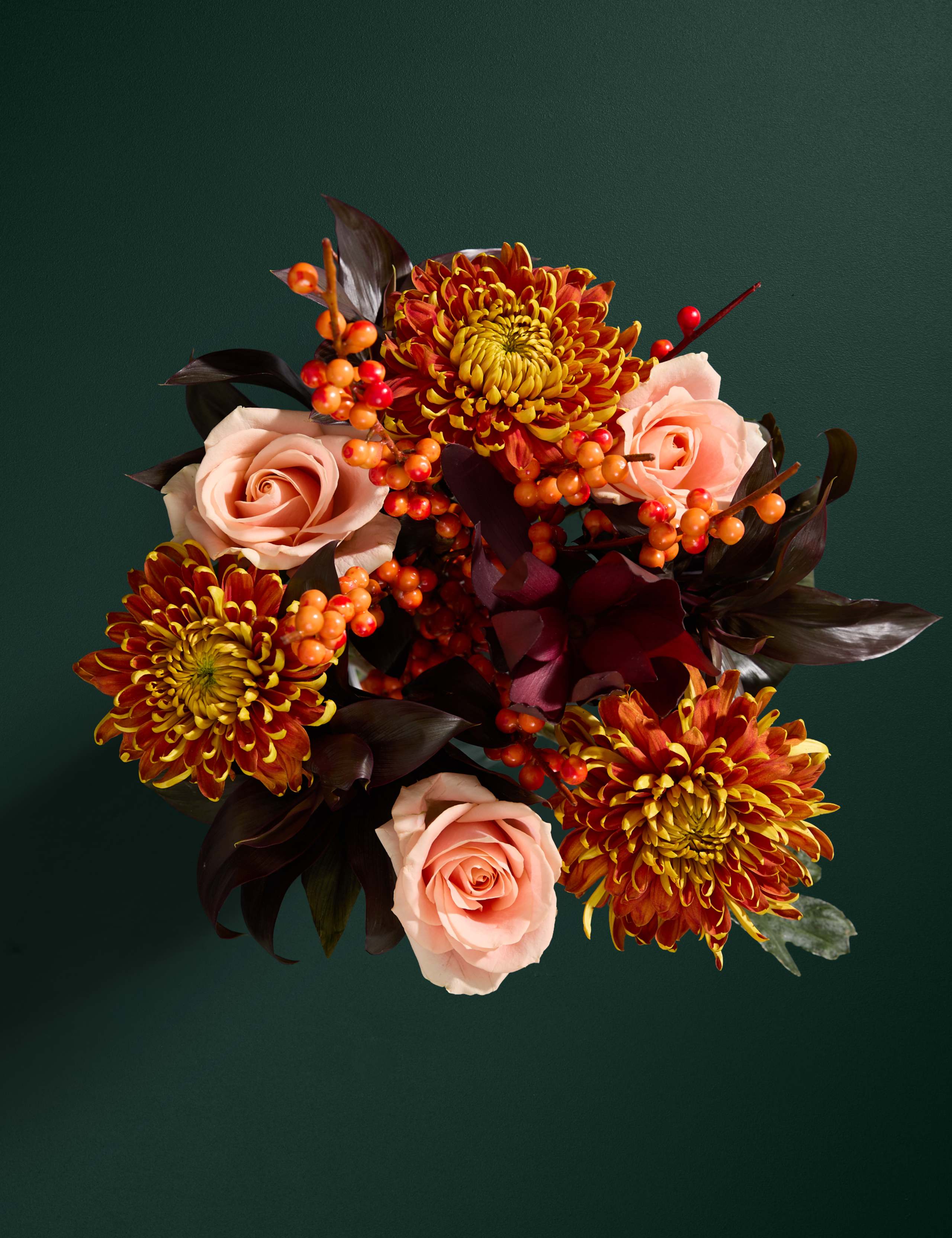 Orange Bloom & Ilex Bouquet