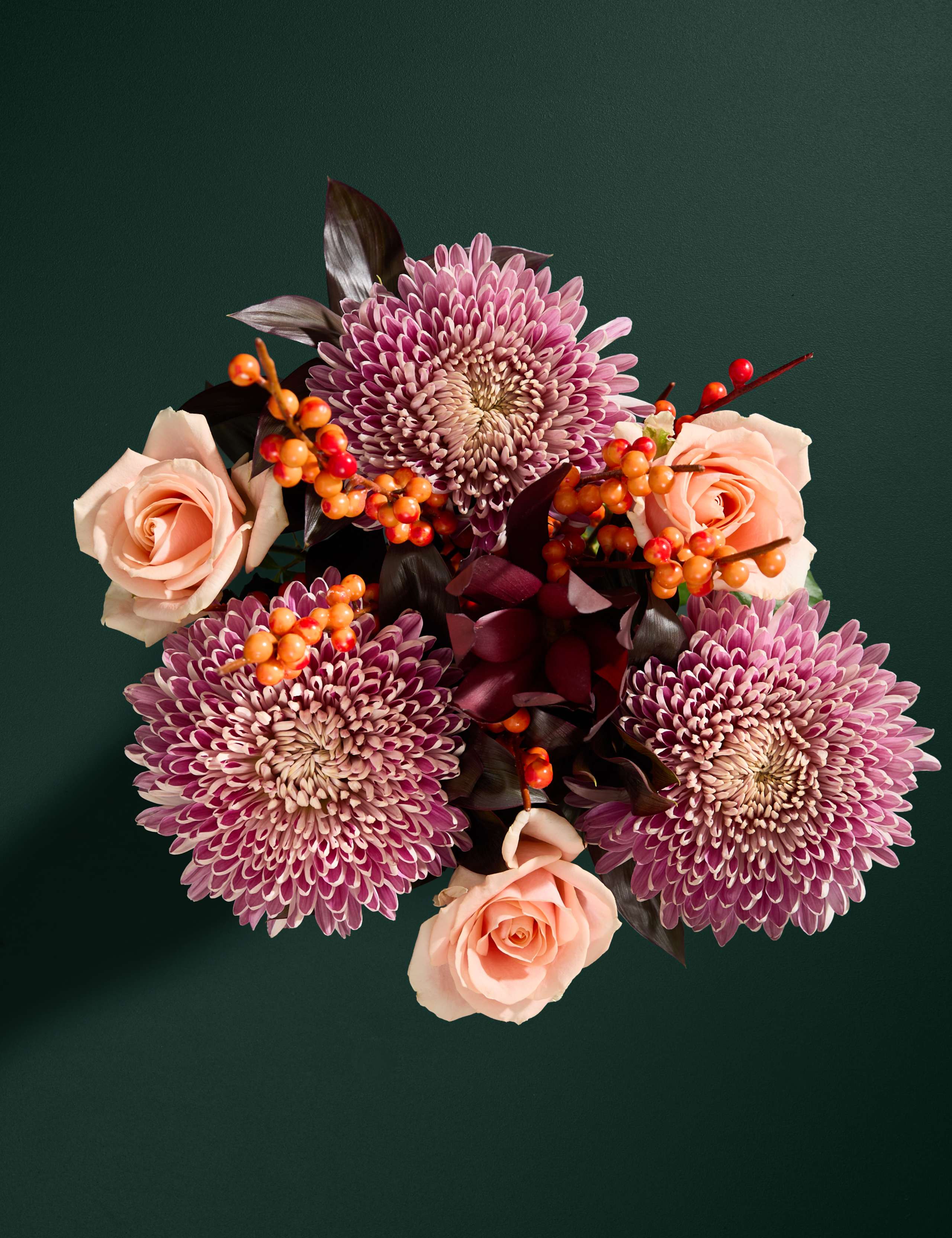 Purple Bloom & Ilex Bouquet