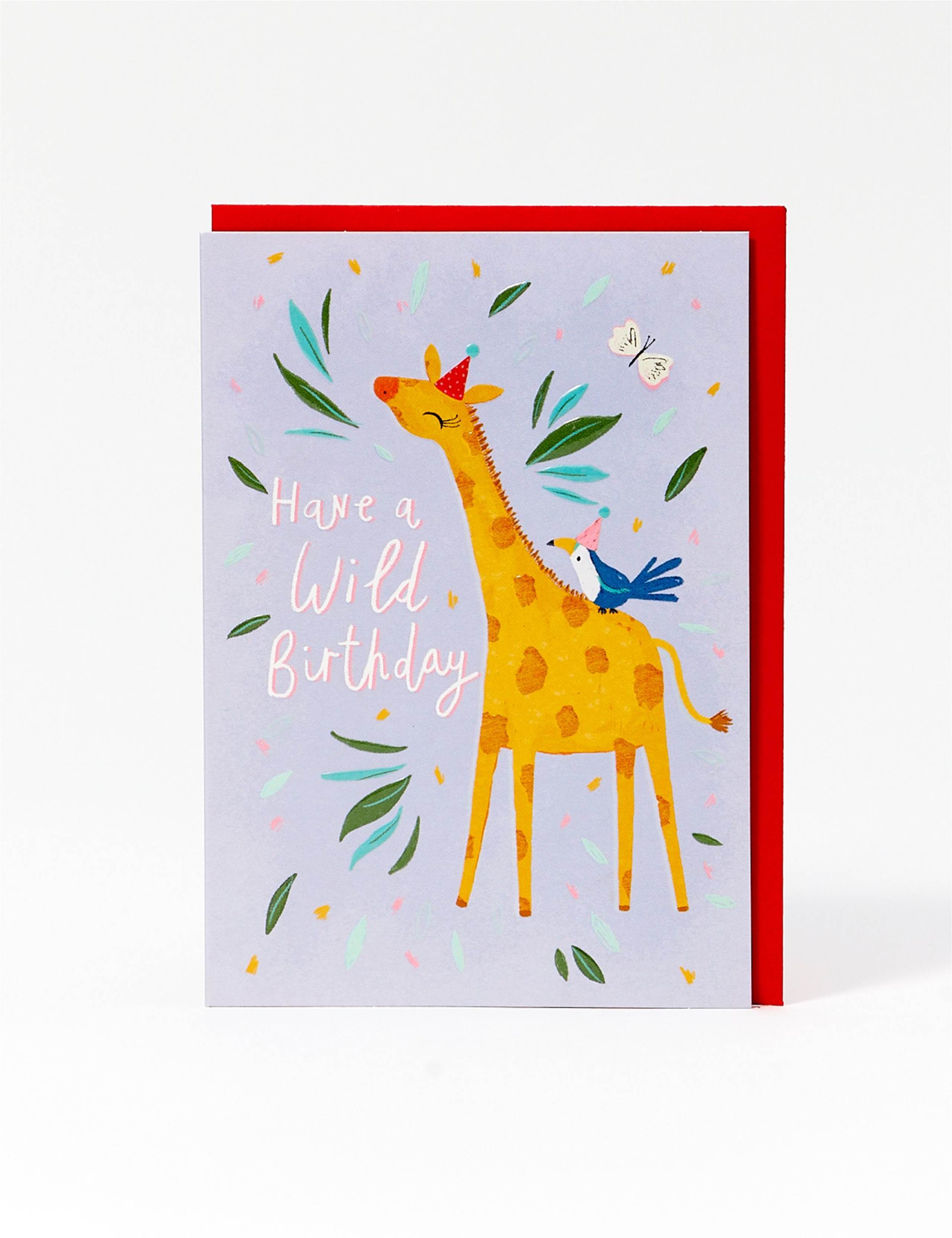 Wild Giraffe Birthday Card