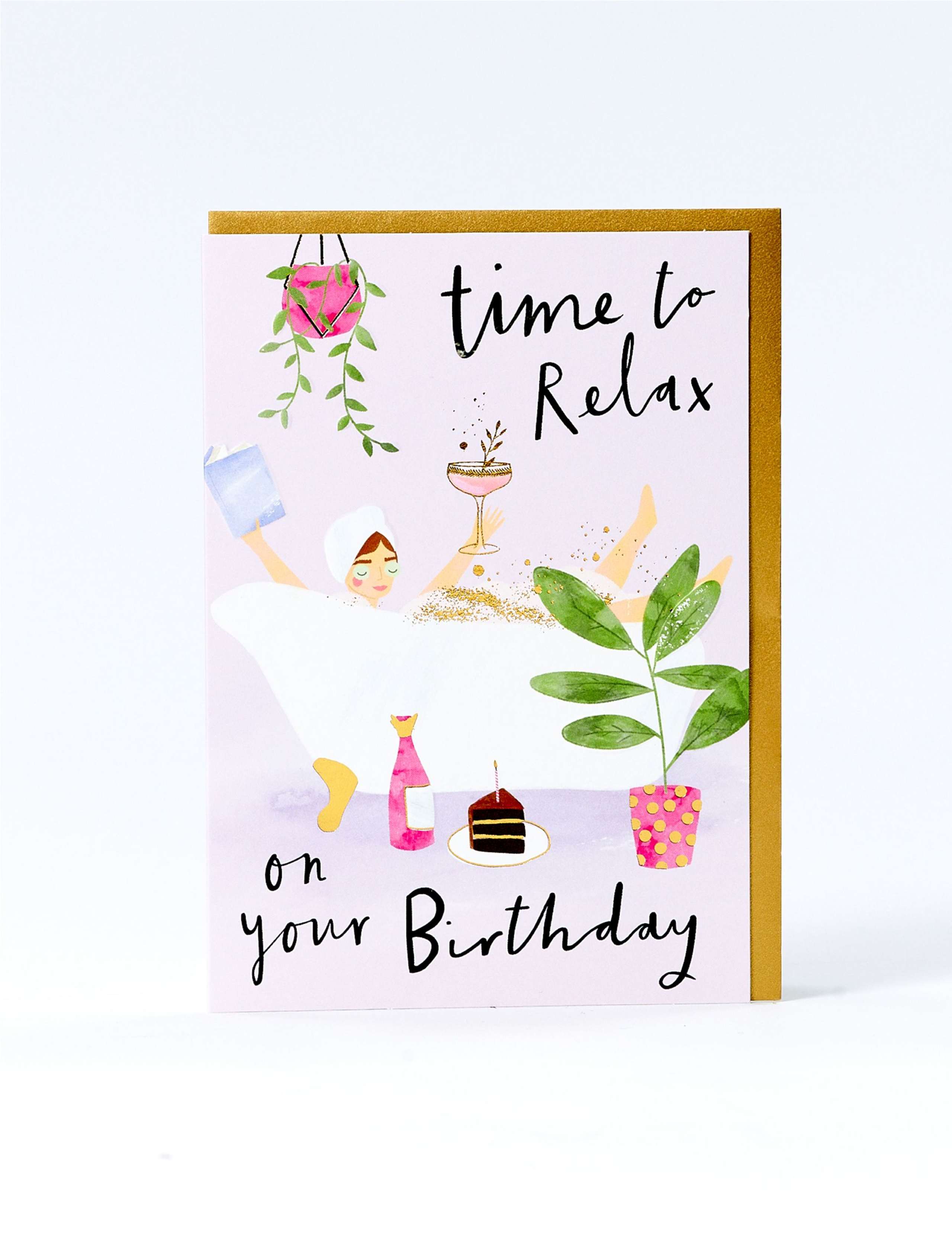 Relaxing Bath Contemporary Birthday Card