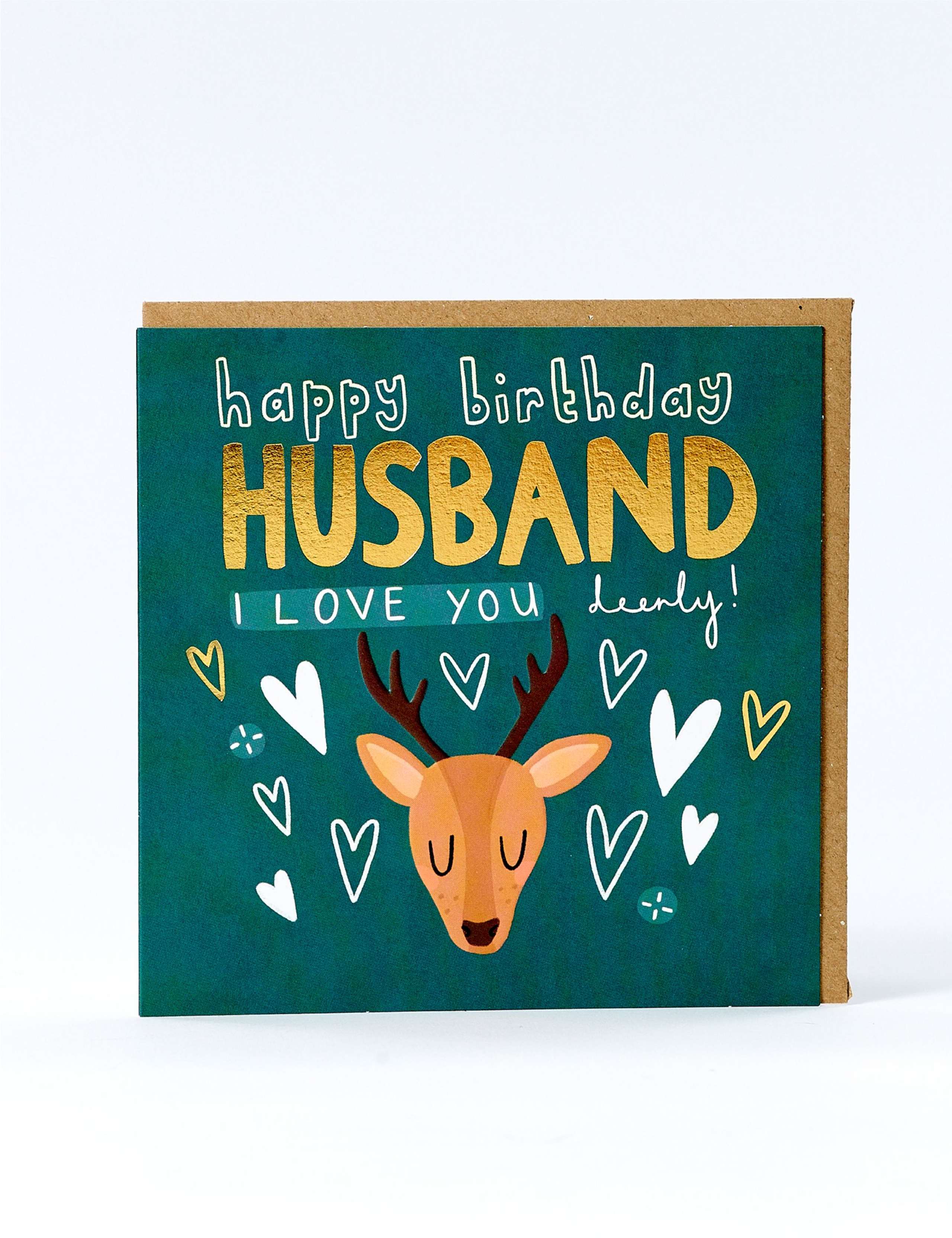 Husband Love You Deerly Birthday Card