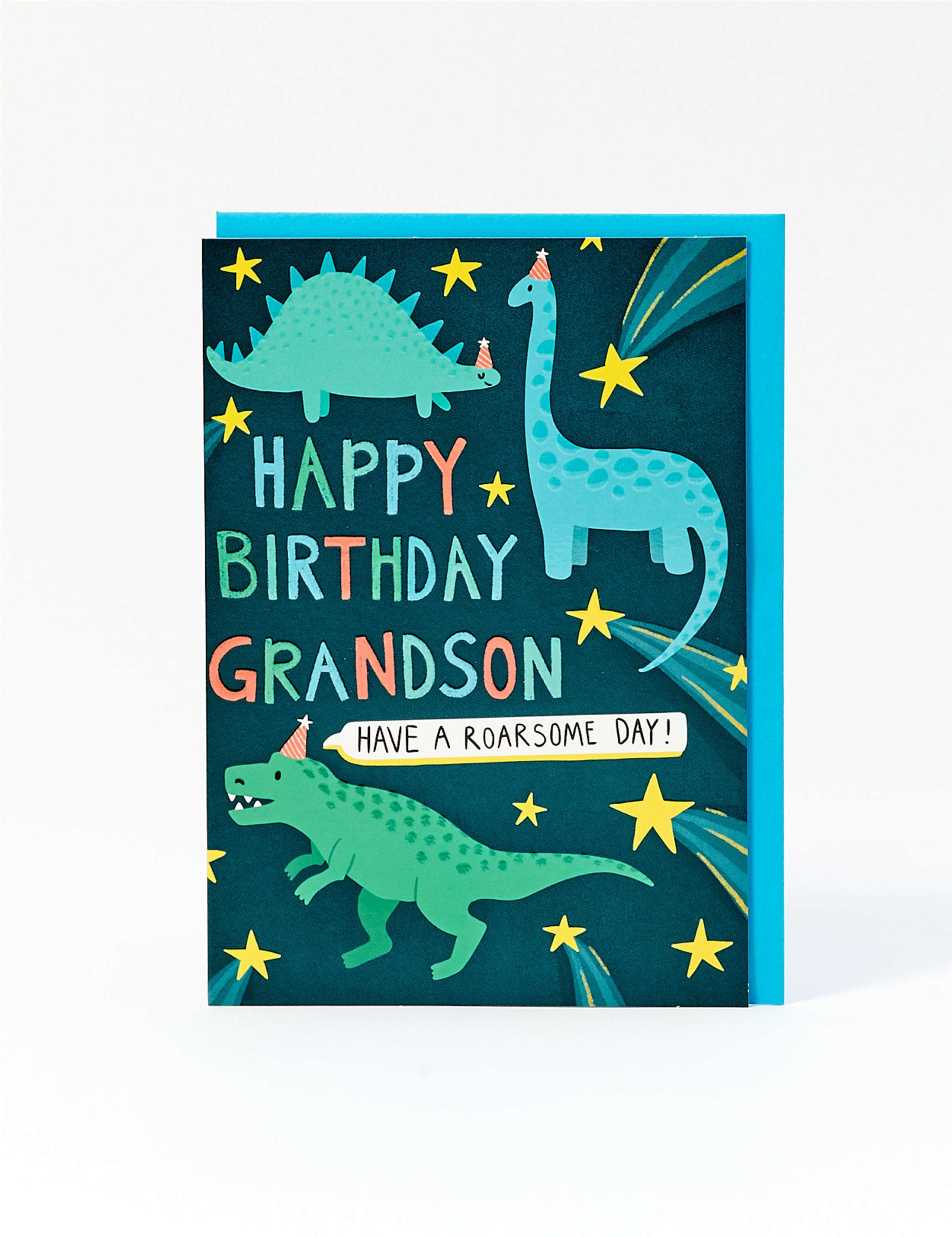 Grandson Roarsome Dinosaur Birthday Card