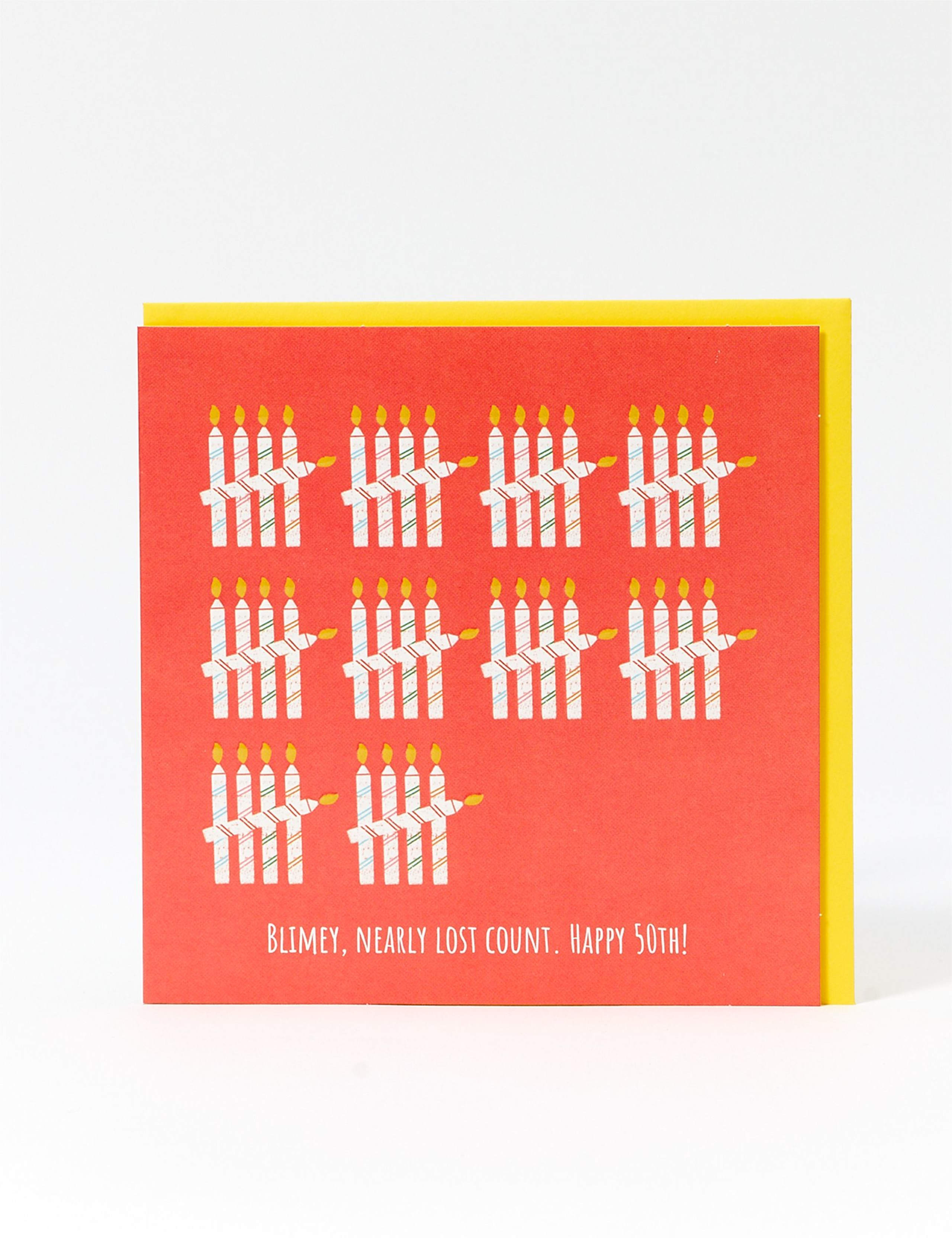 Candles 50th Birthday Card