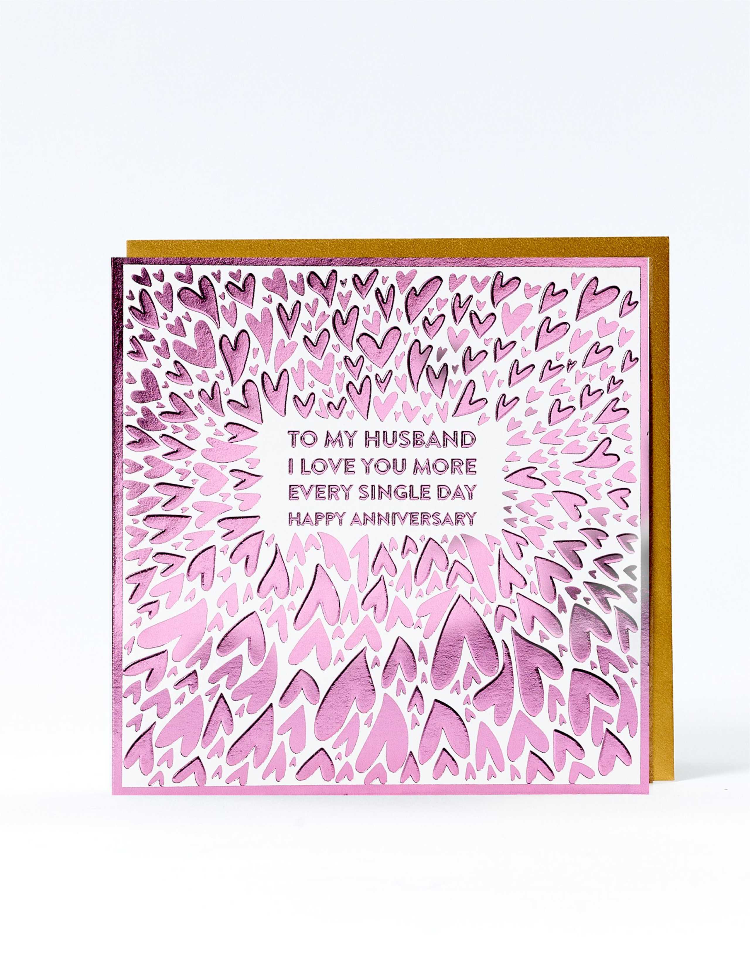 Husband Love Heart Anniversary Card